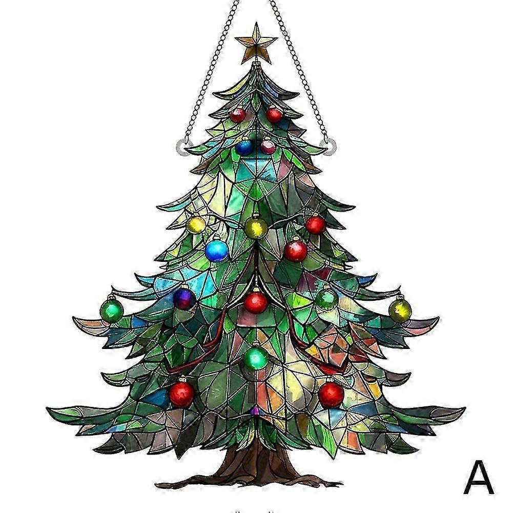 Festive Colorful Design Sun Catcher, Acrylic Tree Sun Catchers, Holiday Window