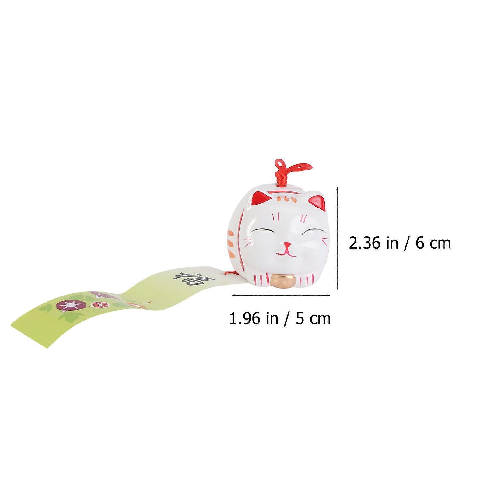 Cat Pendant Ceramic Hanging Ornament for Decor 2Pcs