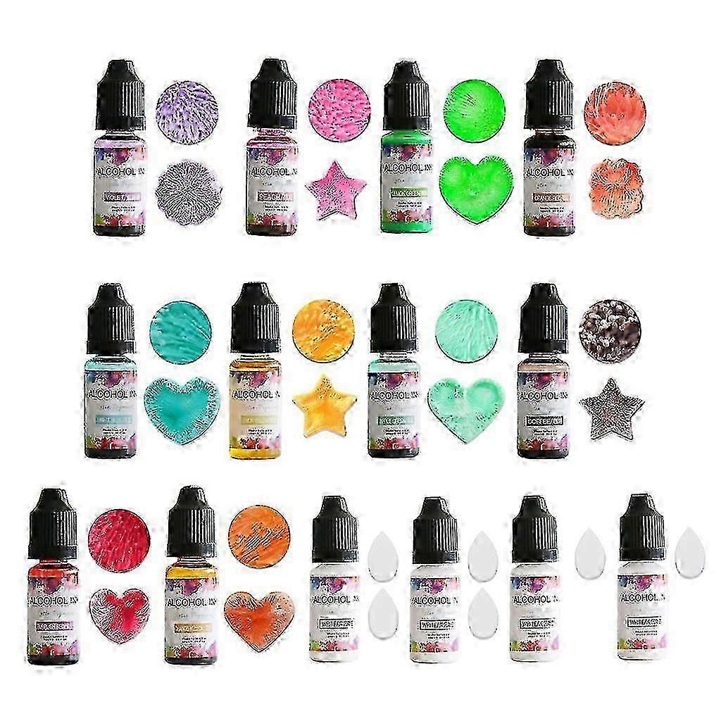 Alcohol Ink Set-14 Kinds Of Colors Alcohol Inks Are Suitable For Resin Paint