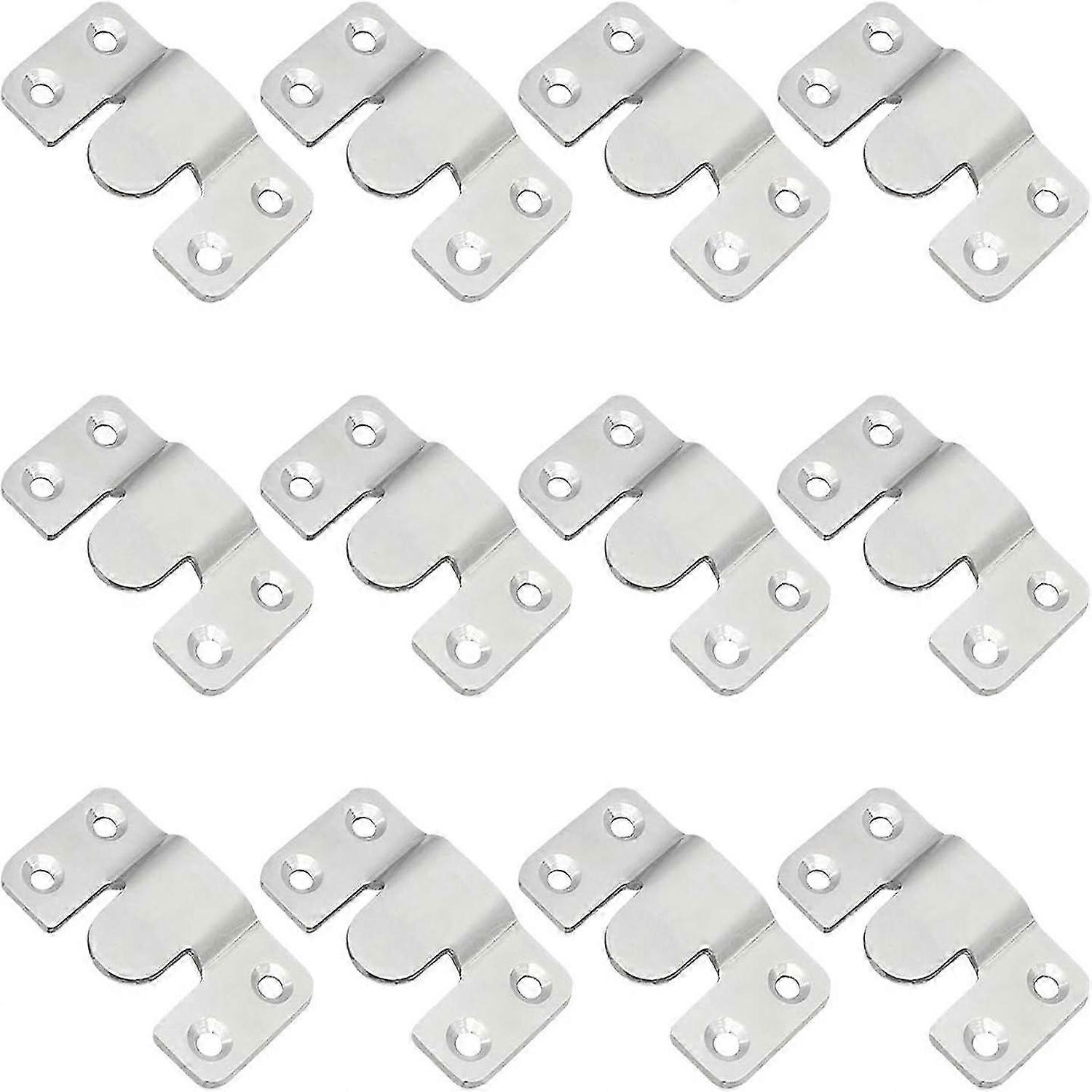 Flush Concealed Mount Bracket, 12pcs Stainless Steel headboard Brackets Interlocking Fittings