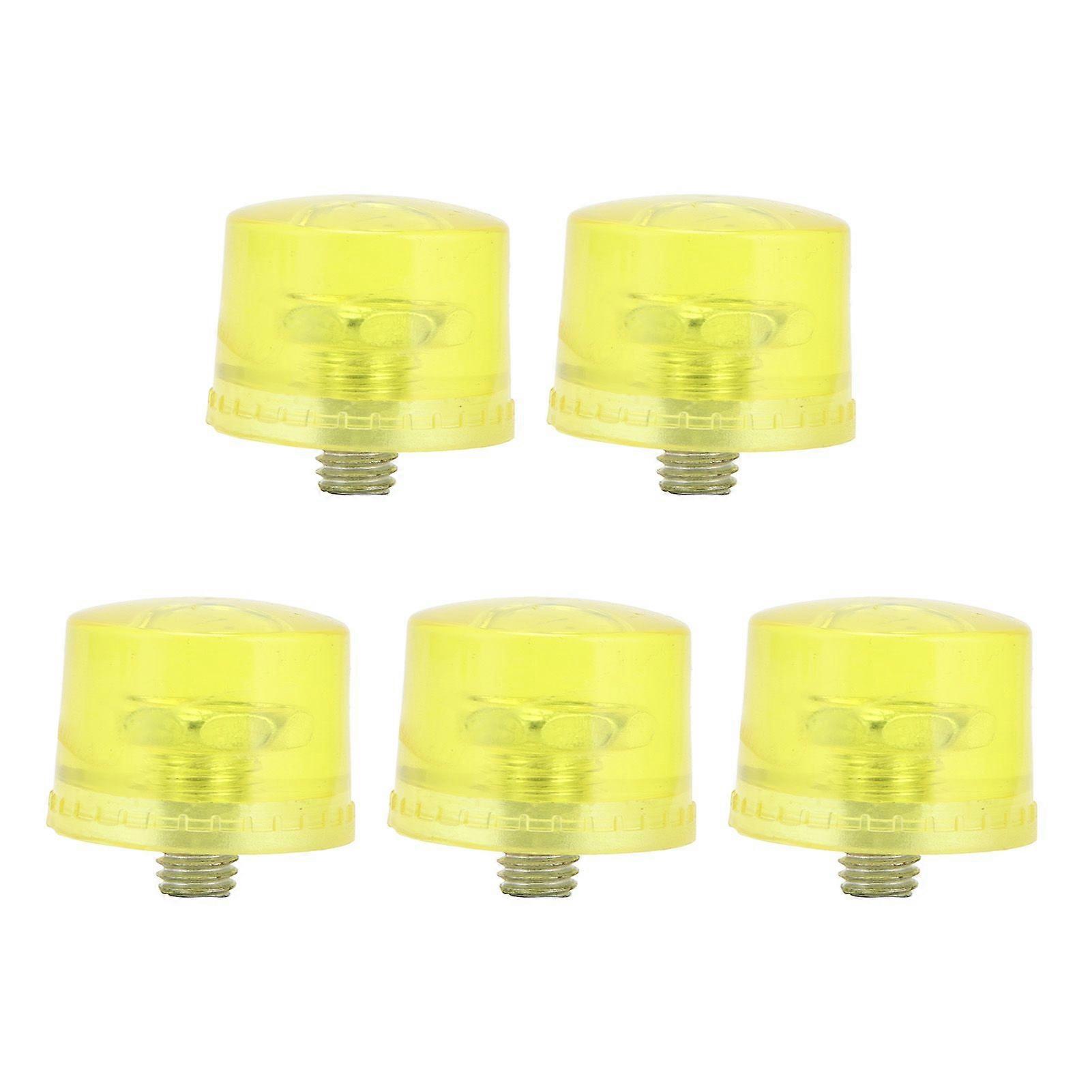 5Pcs Rubber Hammer Head Replacement M8x1 Soft Transparent Yellow Striking Tip Accessory Set Kit35mm