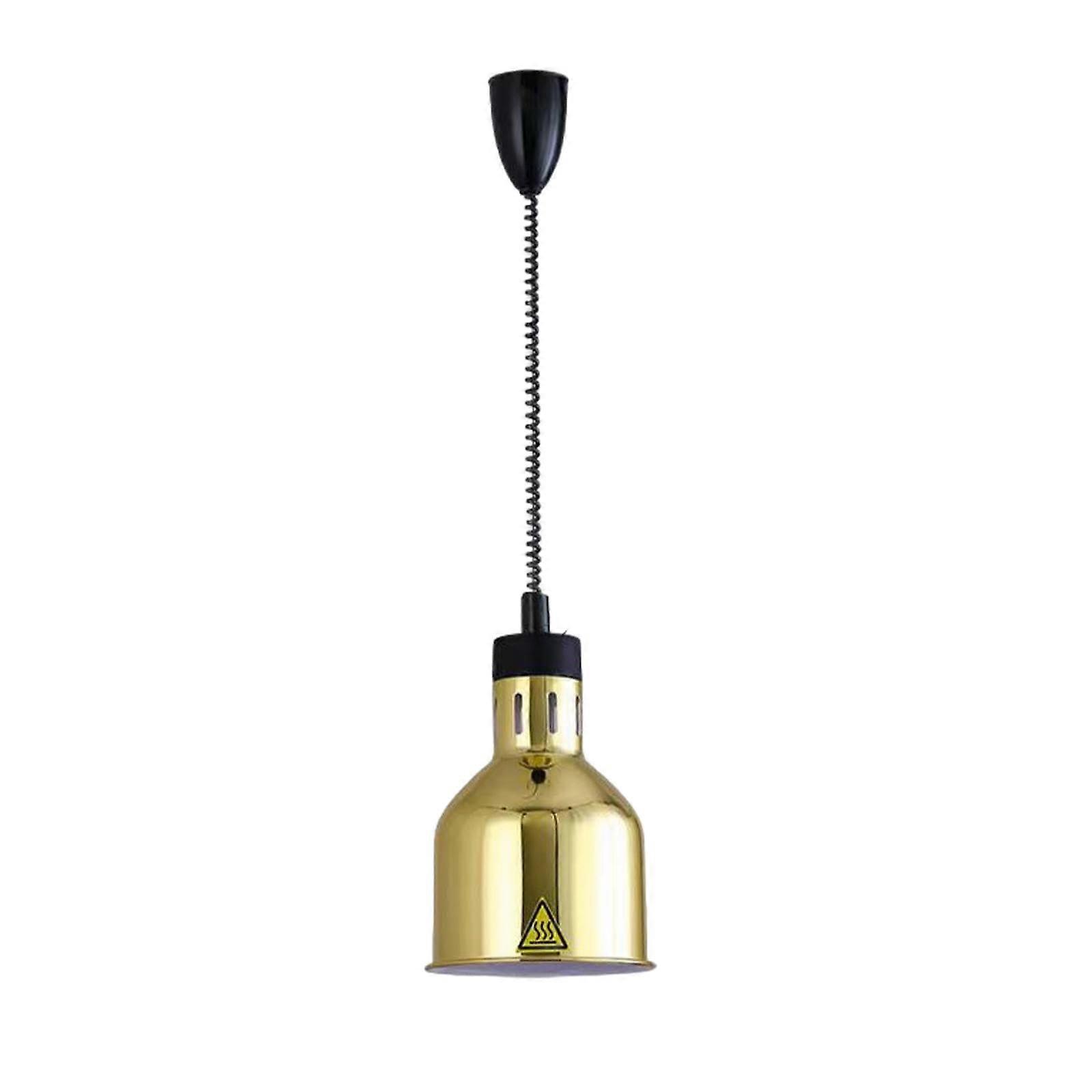 Hanging Retractable Heat Lamp, Adjustable Buffet Warming Lamp 70-160cm, Gold, Food Heating Light for Catering