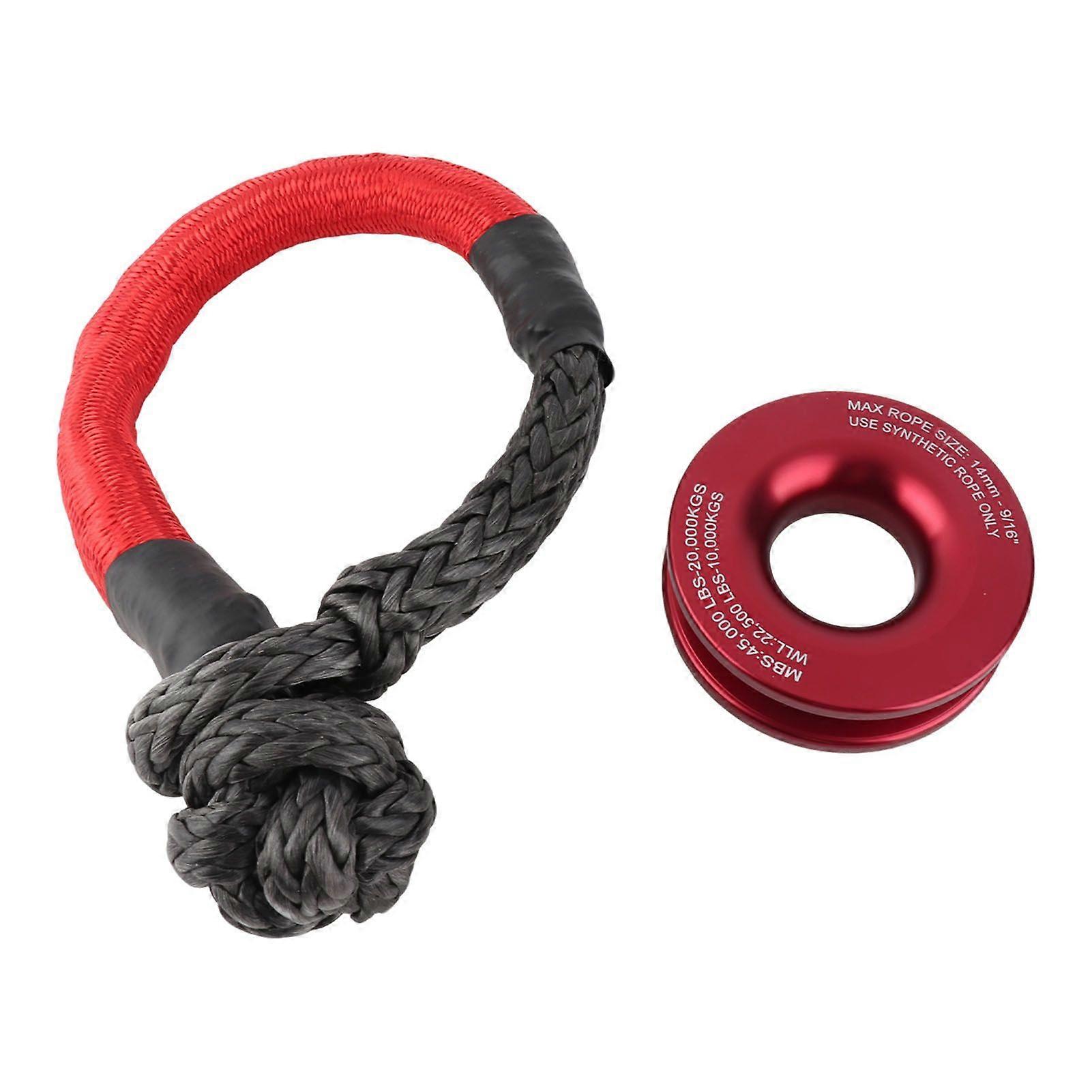 Rope Retention Pulley Rope Shackle Kit High Toughness for Off Road ATV UTV Trailer Truck SUV 4 X 4 Recovery