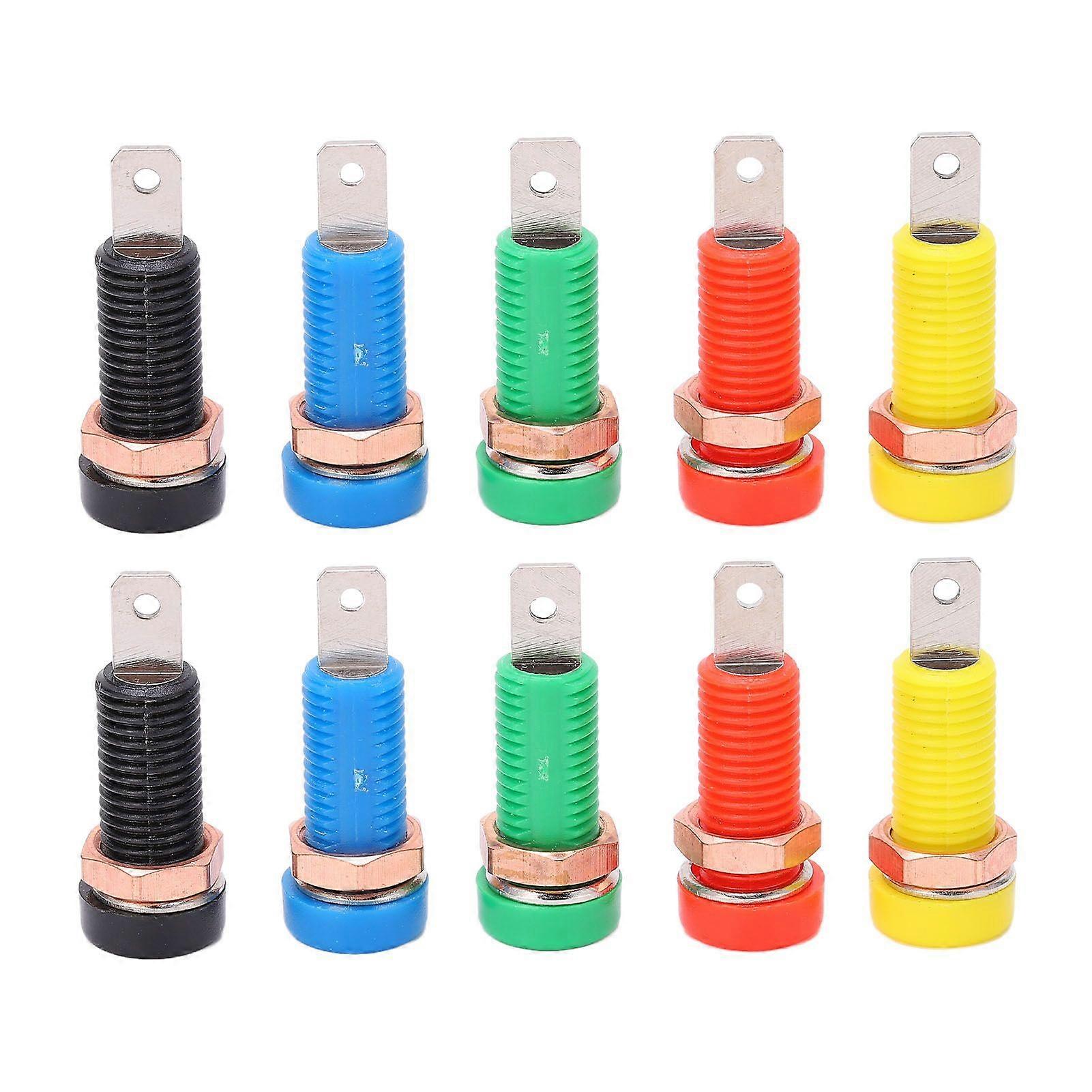 10pcs Banana Plugs Brass ABS Material Maximum.24A Current 4mm/0.2in Hole Insulation Resistance Socket Female Connector