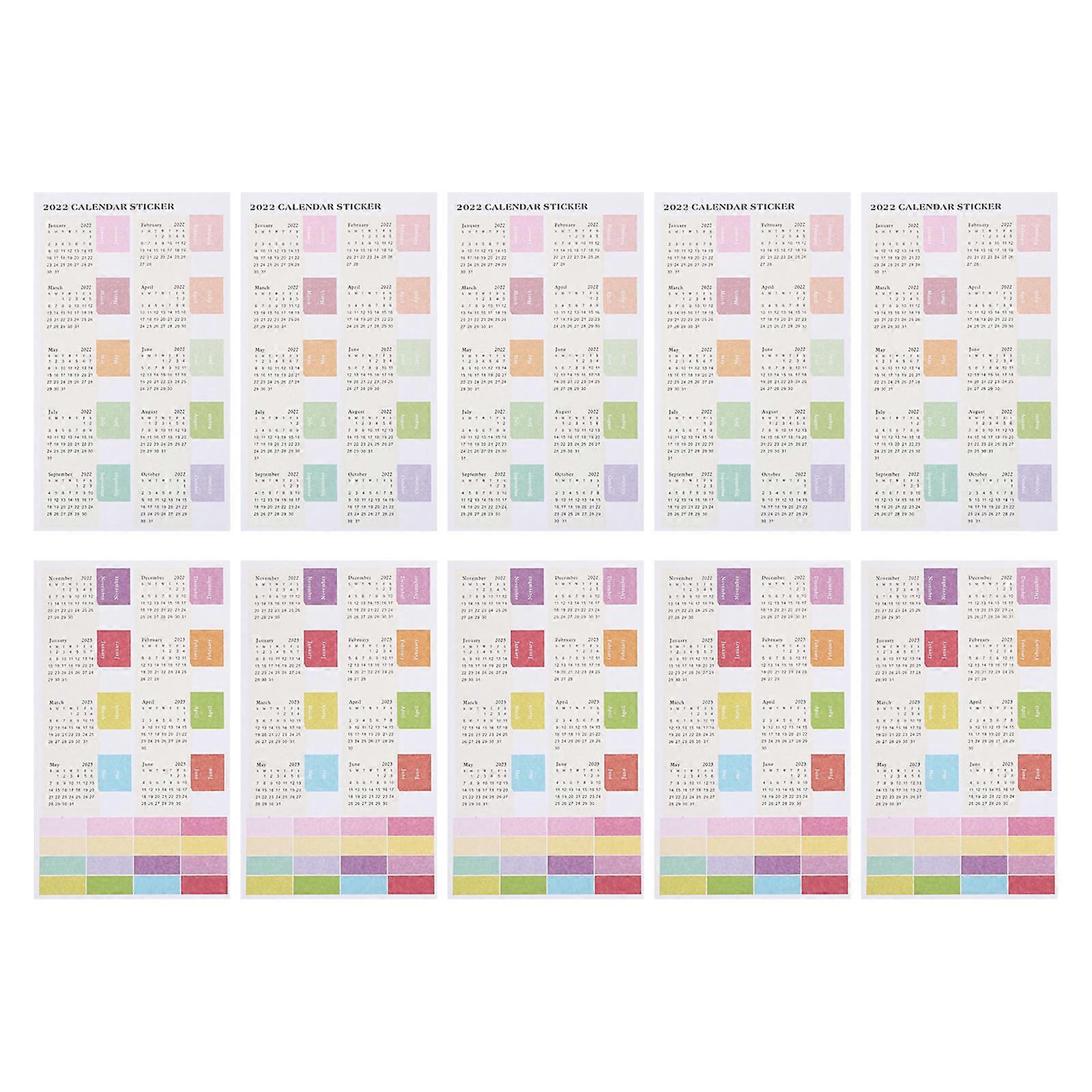 Calendar Label Sticker Index Labels for Decoration 10Pcs Paper Planner Tabs