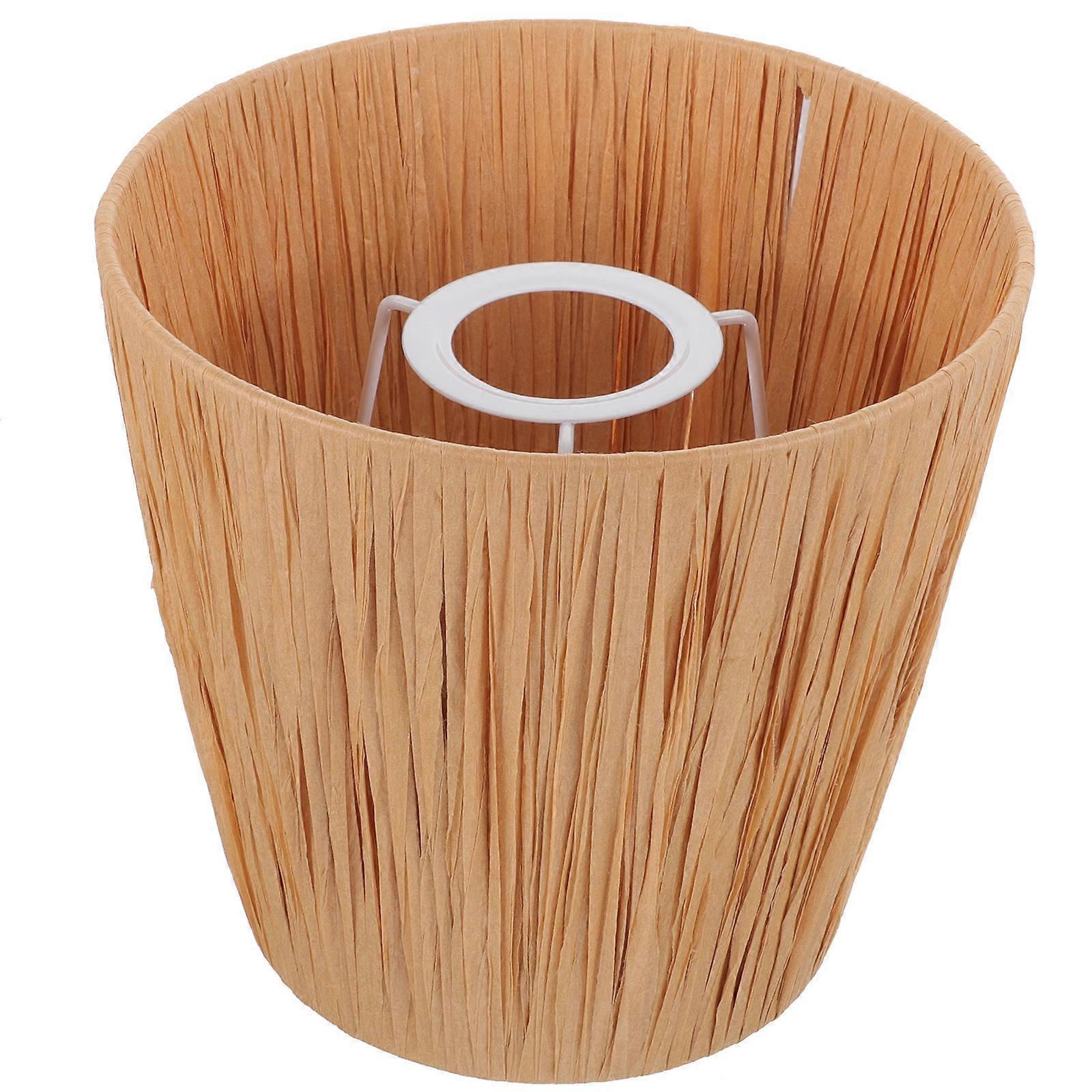 4Pcs Brown Paper Lampshade Replacement for Floor Lamp with Metal Frame