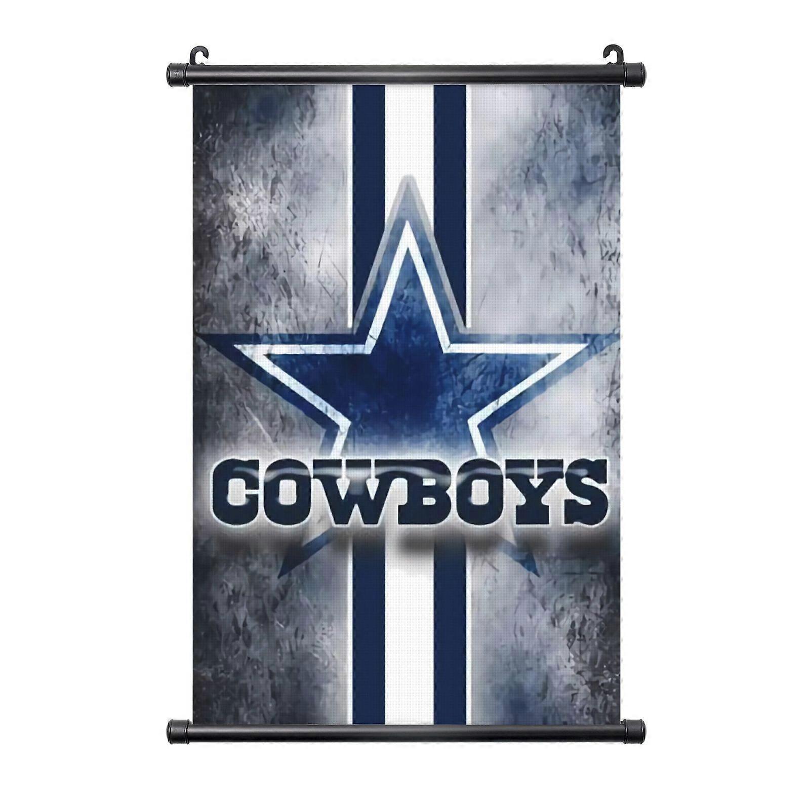 Cowboys Football Team Custom PVC Black Axis Hanging Painting, Multiple Sizes, Compatible with Home Decor