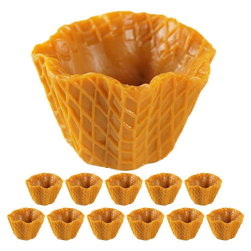 12pcs Mini Ice Cream Cone Charms Simulation Empty Ice Cream Flat Cone Charms for DIY