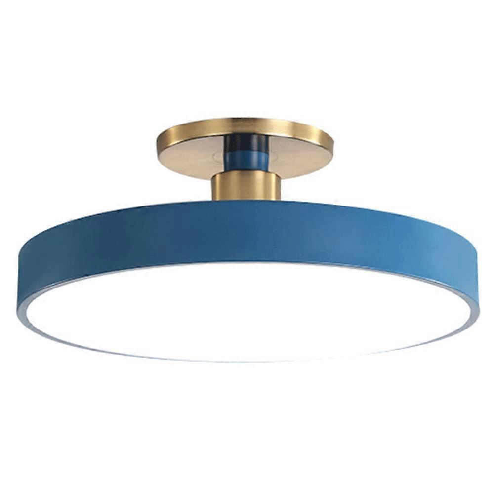 Dimmable Round LED Ceiling Light Nordic Macaroon Flush Mount Slim Ironwork Panel Lamp TriColor LED For Bedroom