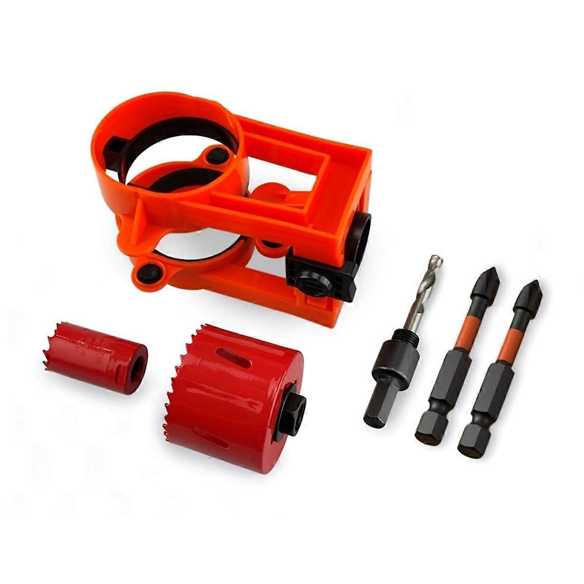Door Lock Installation Kit for Wooden Doors with Guide Template,2-1/8In-1In Door Lock Hole Saw with