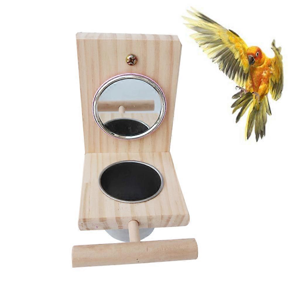 Acessórios para gaiola de papagaio, brinquedos para pássaros, combinação de copos espelhados para pássaros