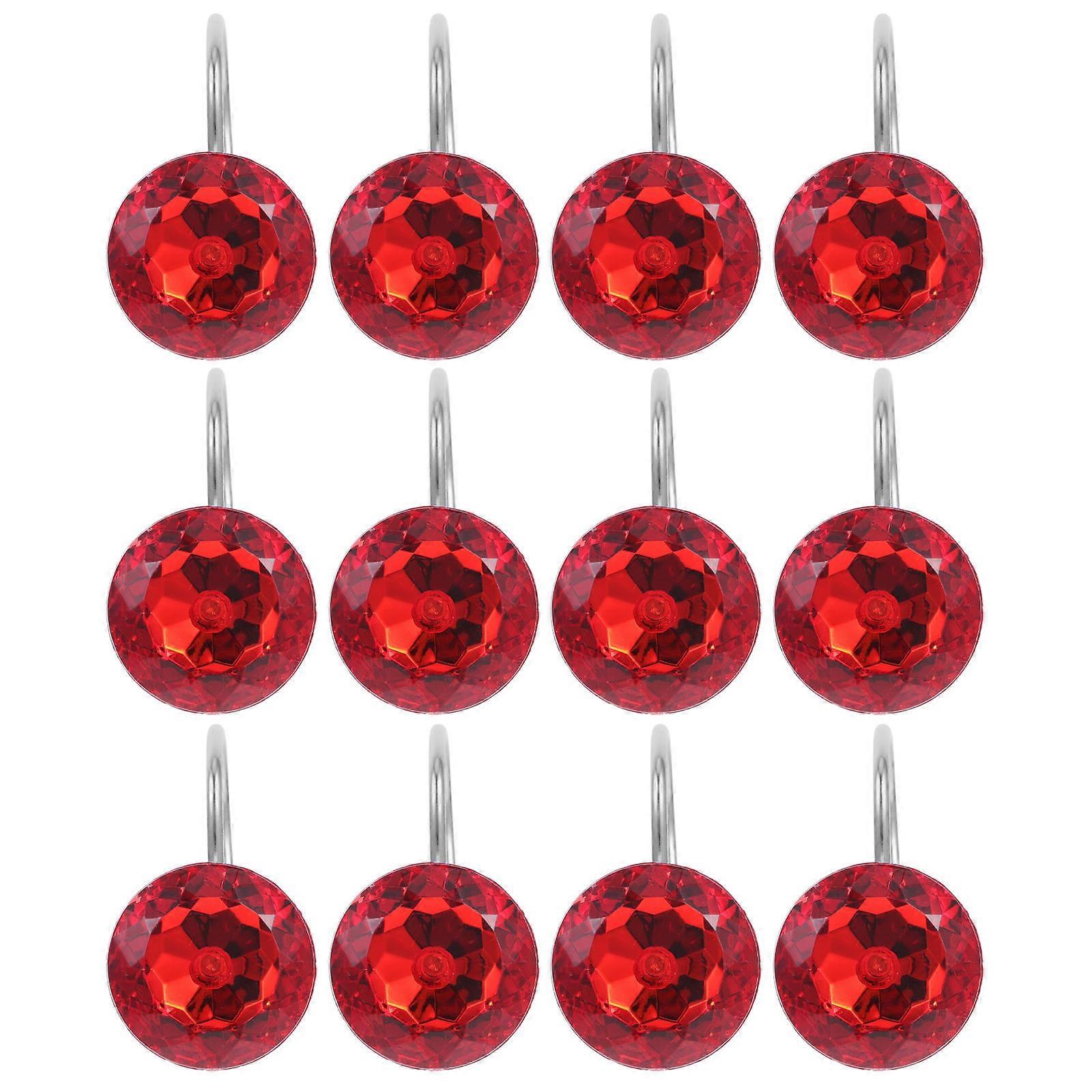 Shower Curtain Hooks Acrylic Bead Hooks for Bathroom 60Pcs