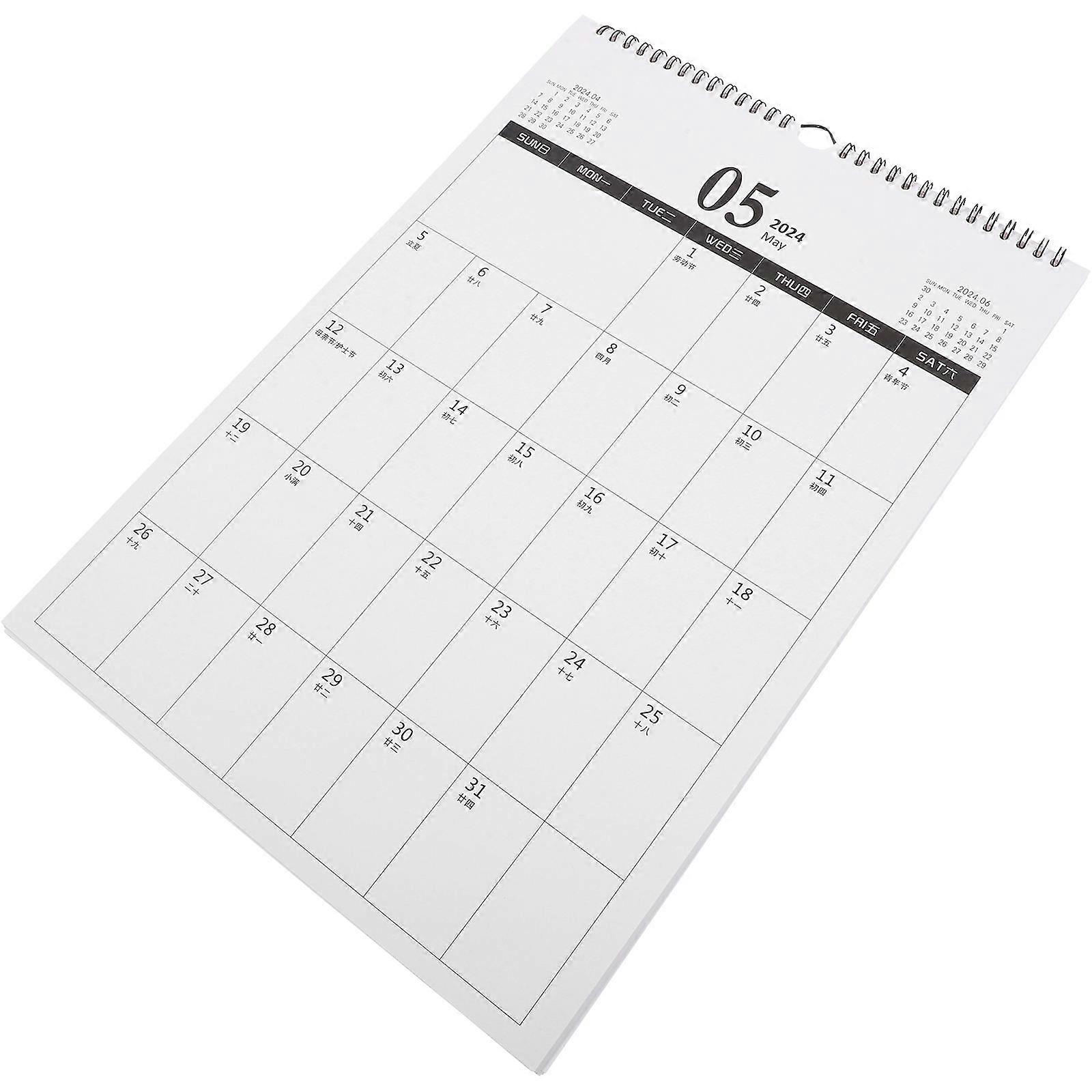 Hanging Calendar 5Pcs 2024 Chinese Calendar Ideal For Wall And Home Uses Featuring Advanced Color Printing
