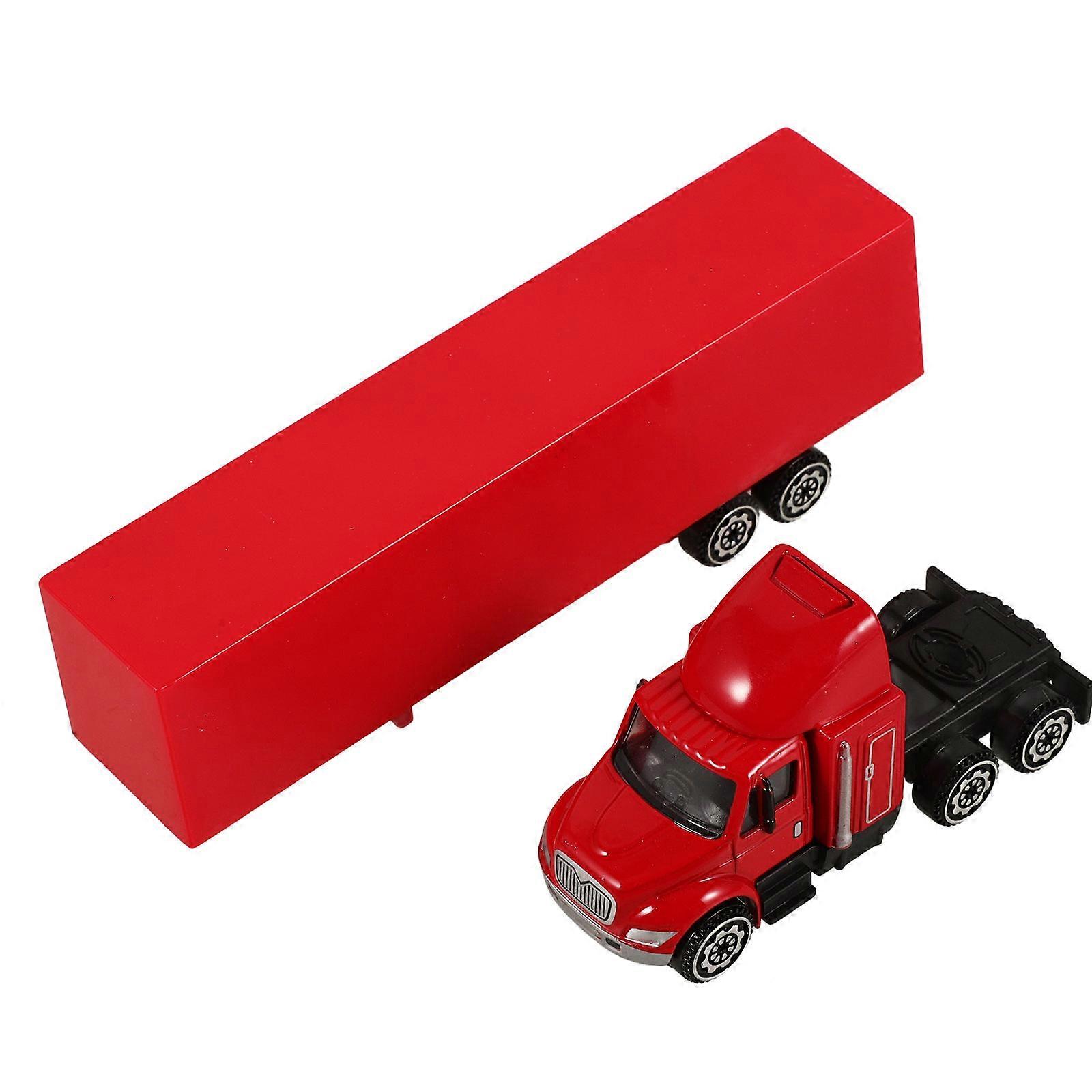 5Pcs Retro Design Small Container Truck Model For Enthusiasts Suitable For Office And Home Decoration With Realistic Truck Shape