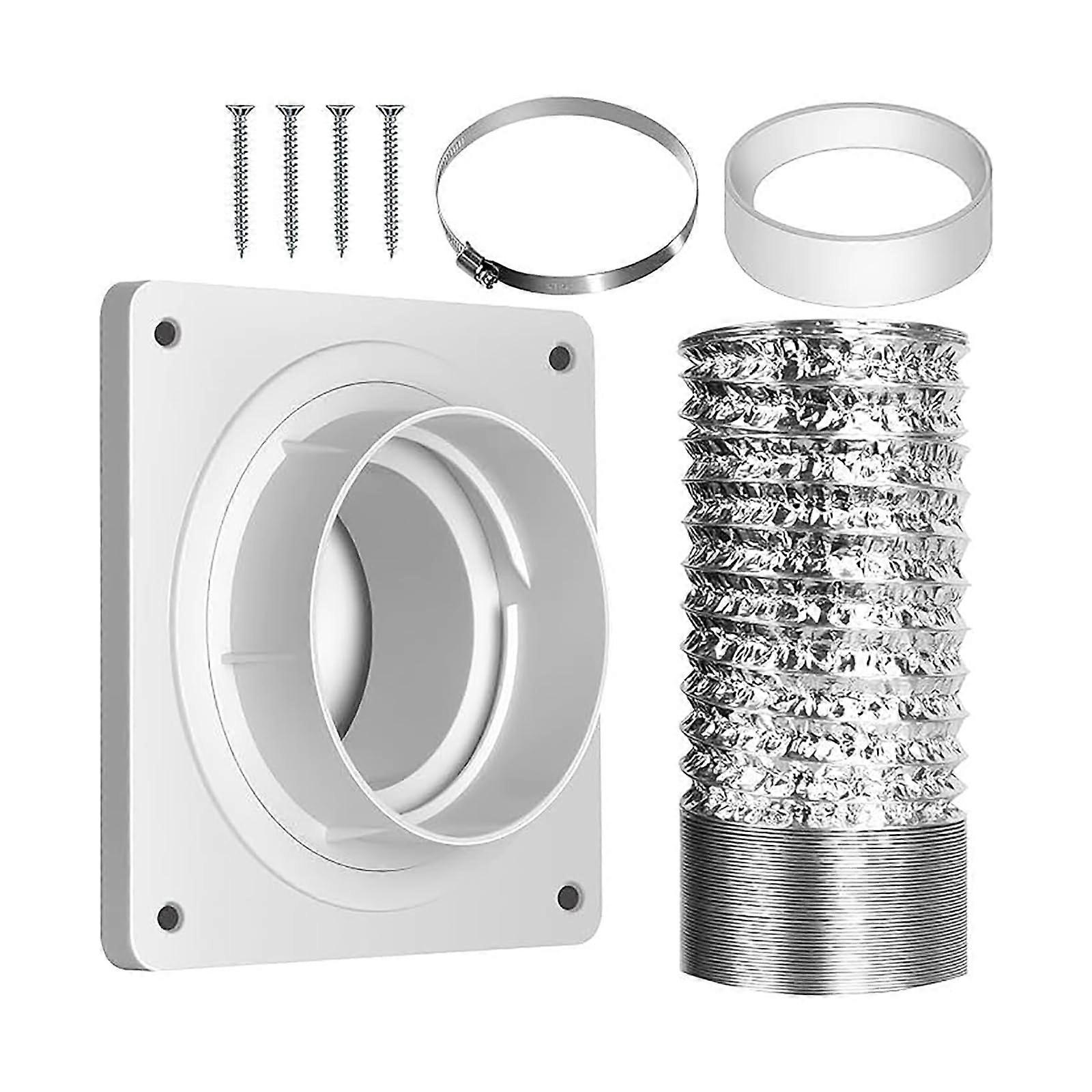 Wall Venting Kit for Tumble Dryers Duct Vent Kit Long Dryer Vent Hose Screw Clips Kit