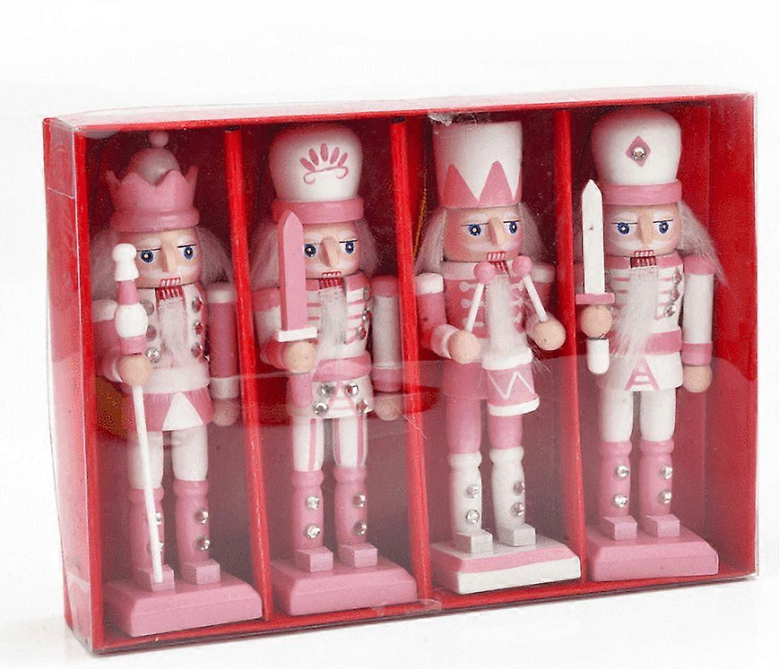 4pcs Christmas Nutcracker Adornments Xmas Hanging Pendants Nutcracker Desktop Decoration