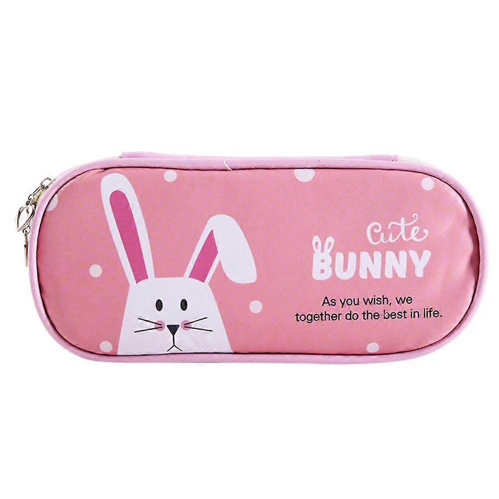Zipper Pencil Case Cartoon Animals for Storage with 3Pcs Pink Set
