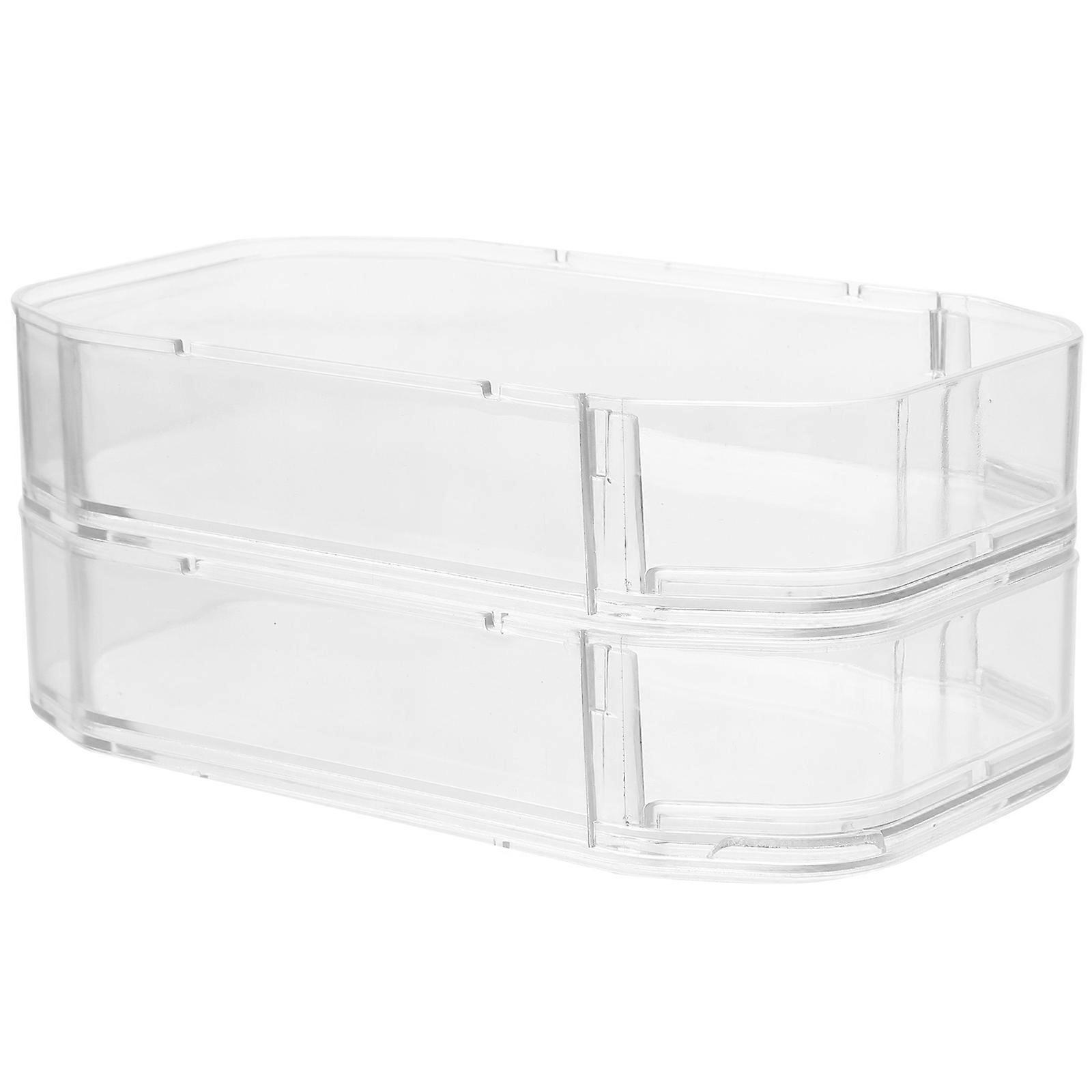 Plastic Desk Organizer Drawer Style Storage Box for Home 3Pcs Transparent