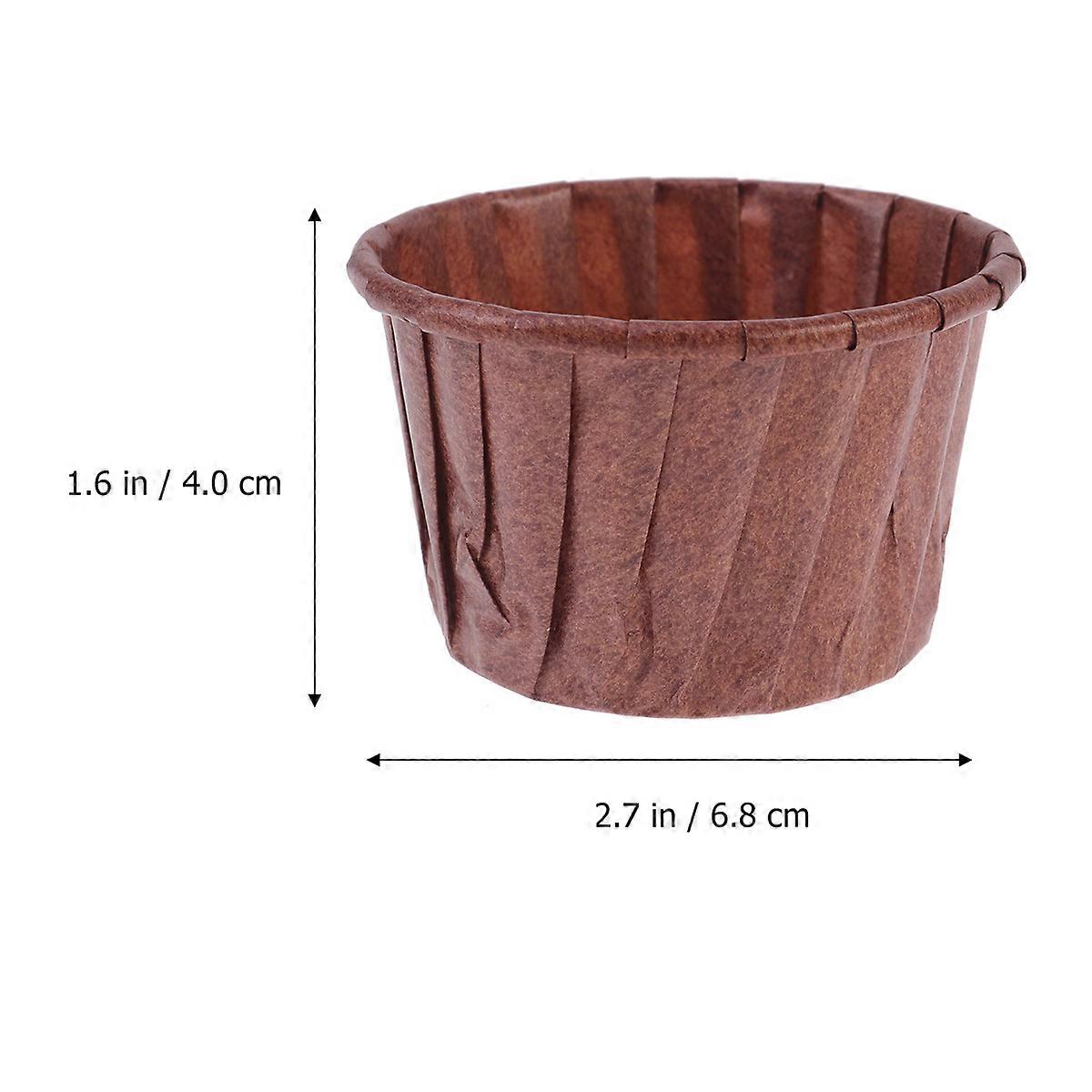 Light Brown Disposable Cake Cup Curled Cake Cups for Baking 100Pcs