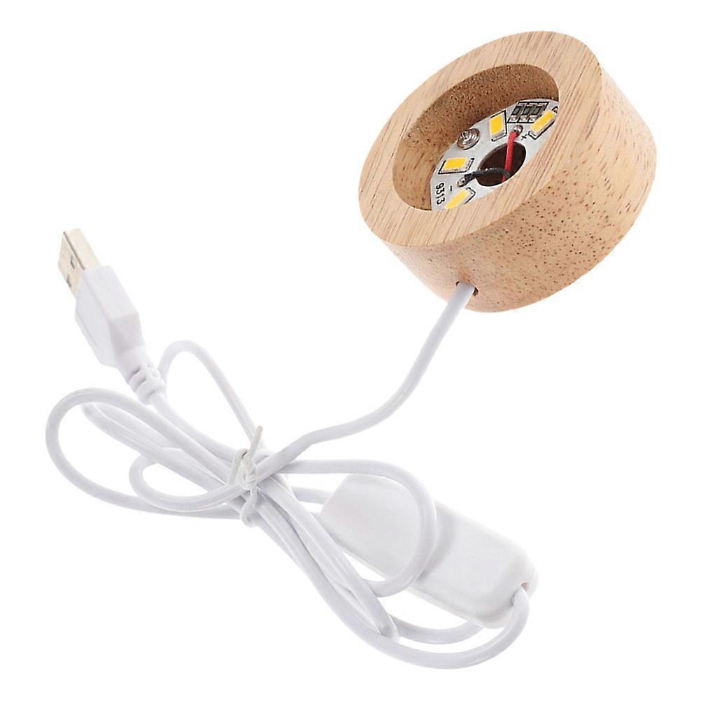 LED Wood Base Snowball Lamp for Display Lighted Crystal Holder