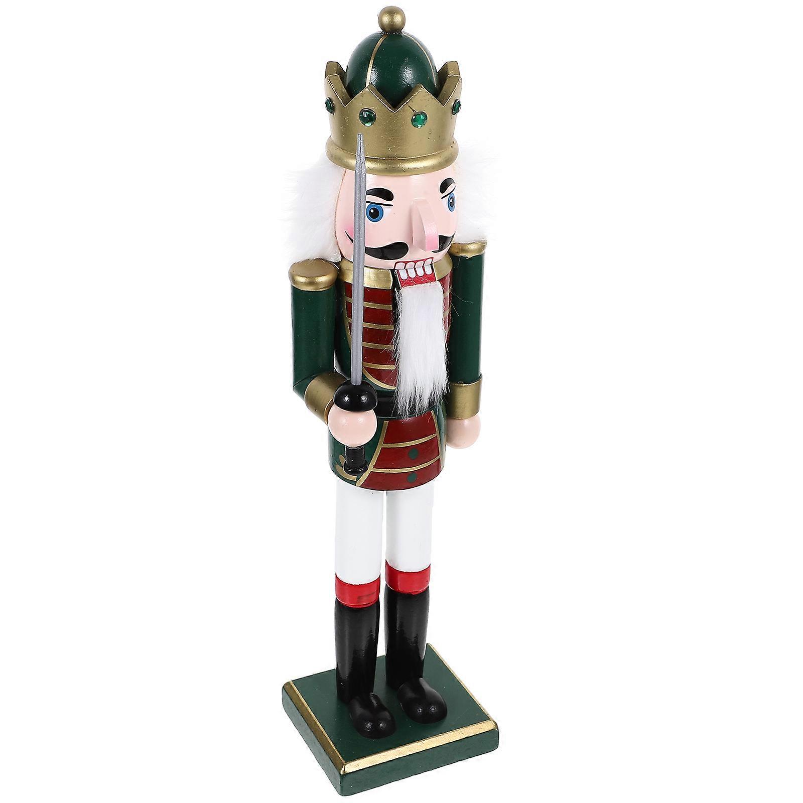 Holiday Nutcracker Wooden Nutcracker Soldier for Desktop 2Pcs