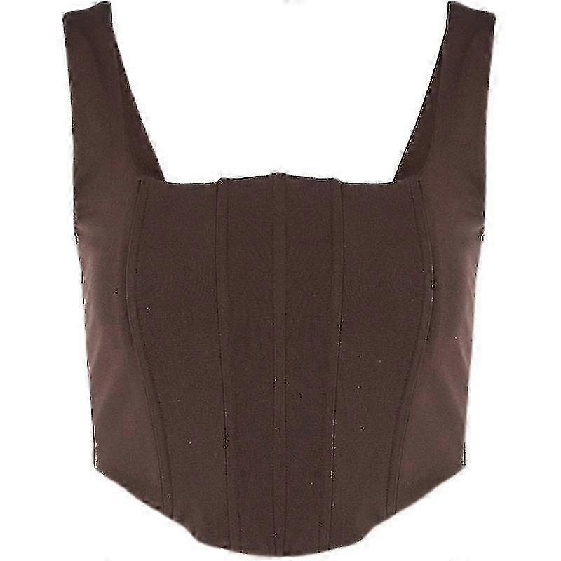 Slim-Fit Short Solid Color Backless Top for Women's