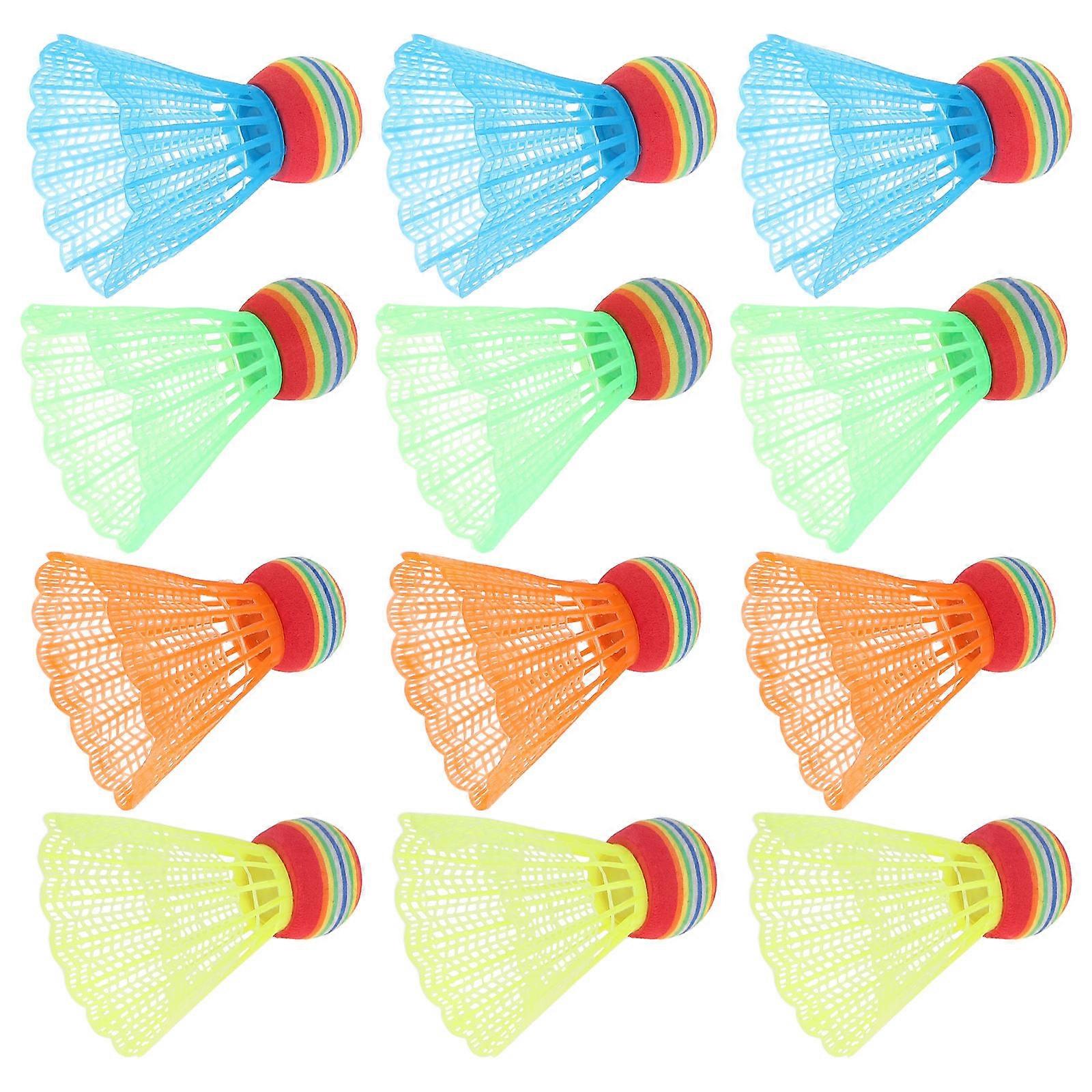 Drop Resistant Badminton Balls Plastic Material Hit Resistant Stable Flight For Badminton Players Indoor And Outdoor Activities 12Pcs