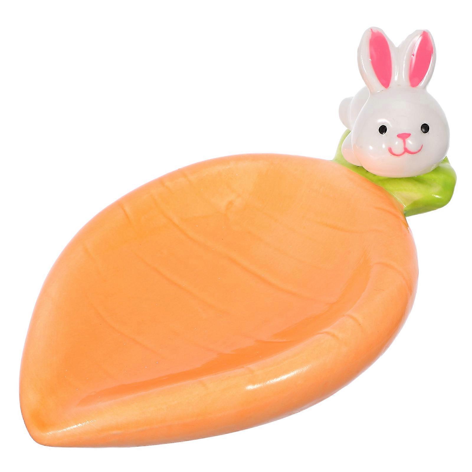 Creative Carrot Shaped Ceramic Appetizer Plate For Home Kitchen Adding Playful Style In Multi Color 1Pack