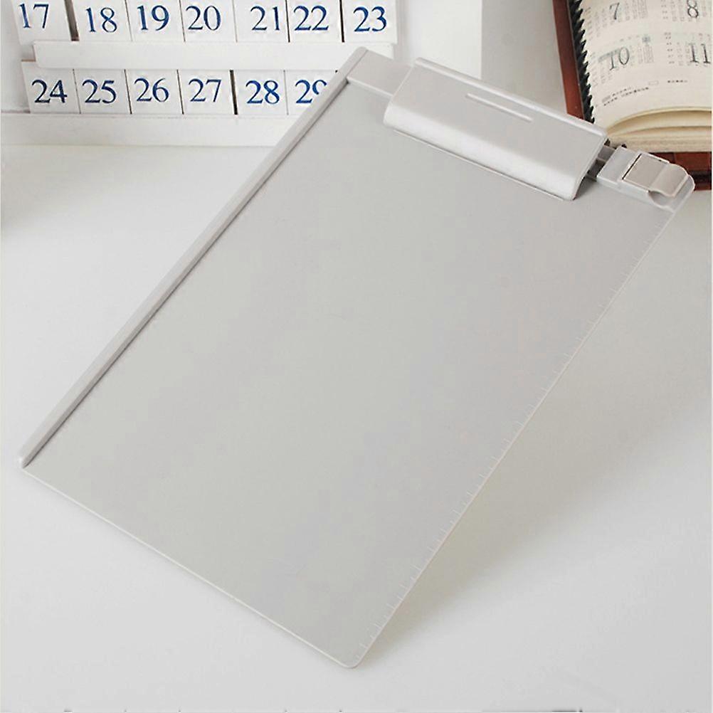 Plastic A5 Clipboard Profile Clip Hardboard Paper Holder Writing Folders for School Classrooms Office (Grey)