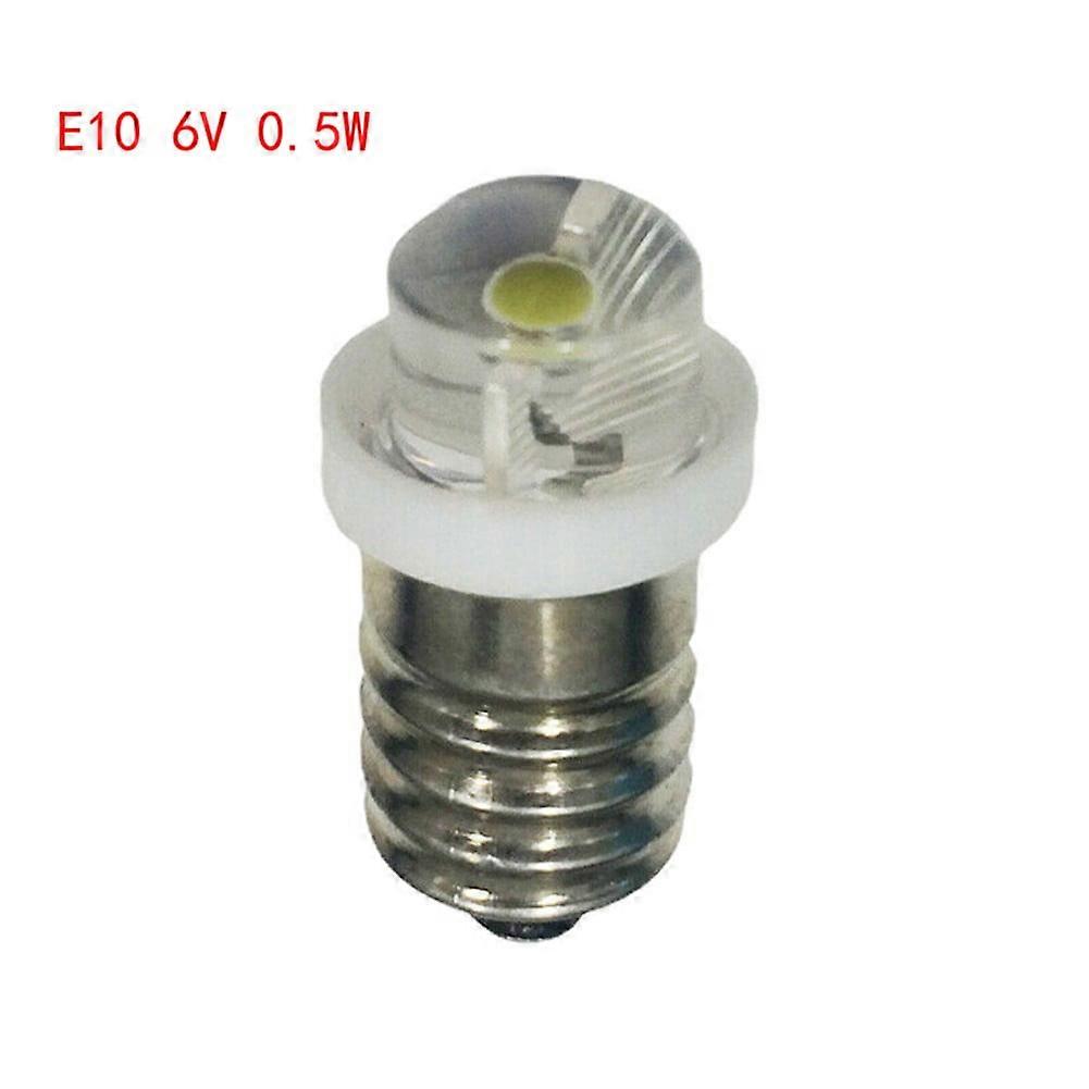 Geege 6V 0.5W 6000K White LED E10 Replacement Bulb for Flashlight Lantern Torch