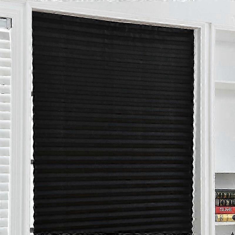 1pc For Home Window Door Pleated Blinds Self-adhesive Half Blackout Windows Curtains