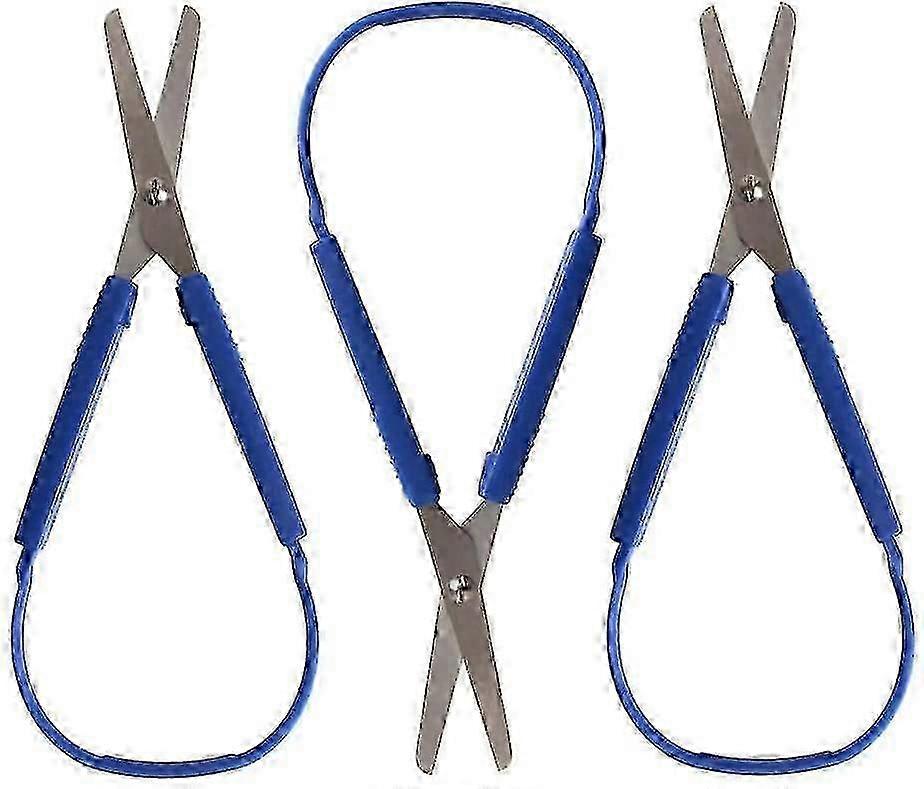 25-26 Loop Scissors 3-Pack for Teens and Adults, Adaptive Design, Ambidextrous, Easy-Open Spring-Loaded Grip