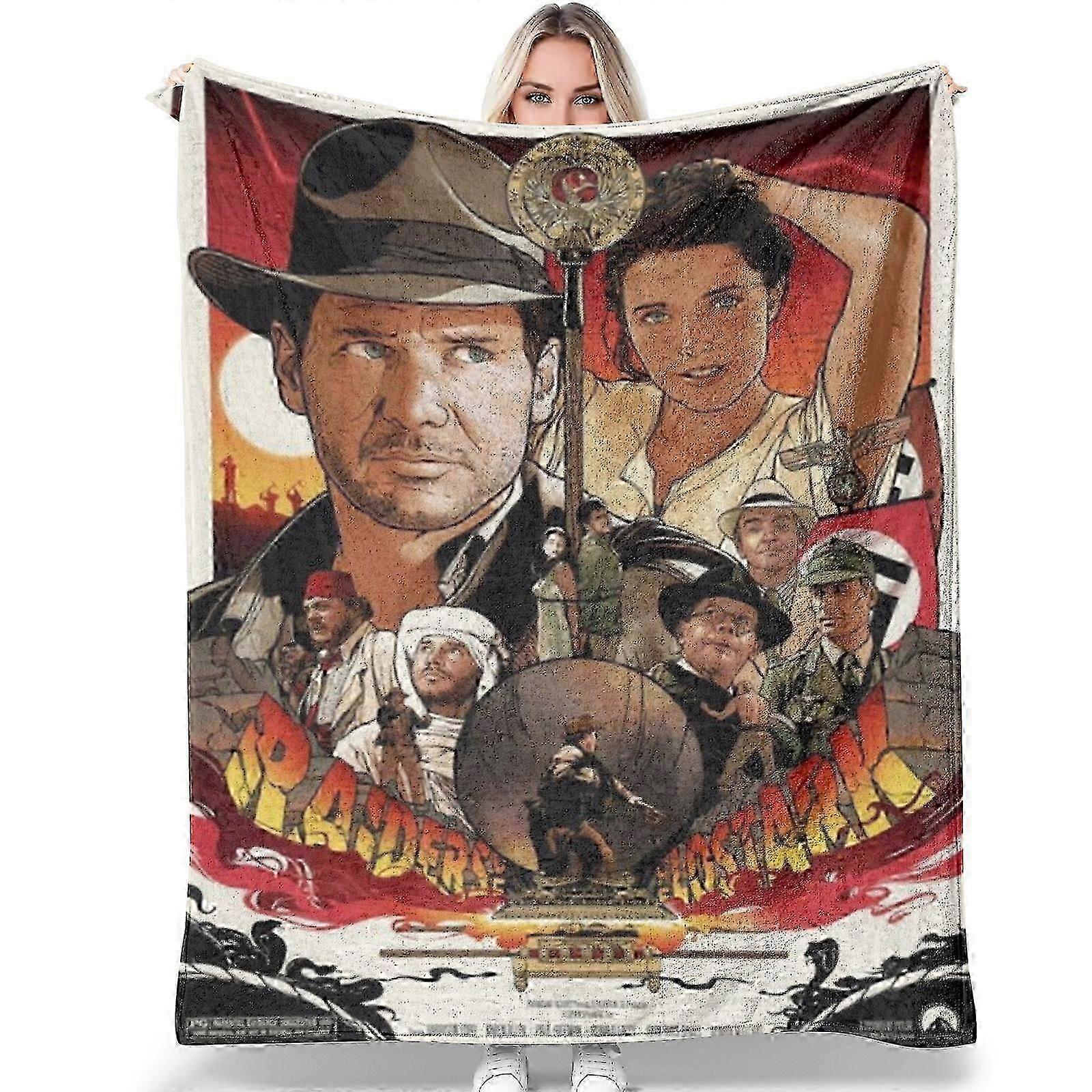 Blanket Indiana Jones Blanket Multiple Sizes,Throw Blankets Flannel Sleep Cozy Lightweight Ultra-Soft Micro Blankets for Sofa Travel Air Conditioning 