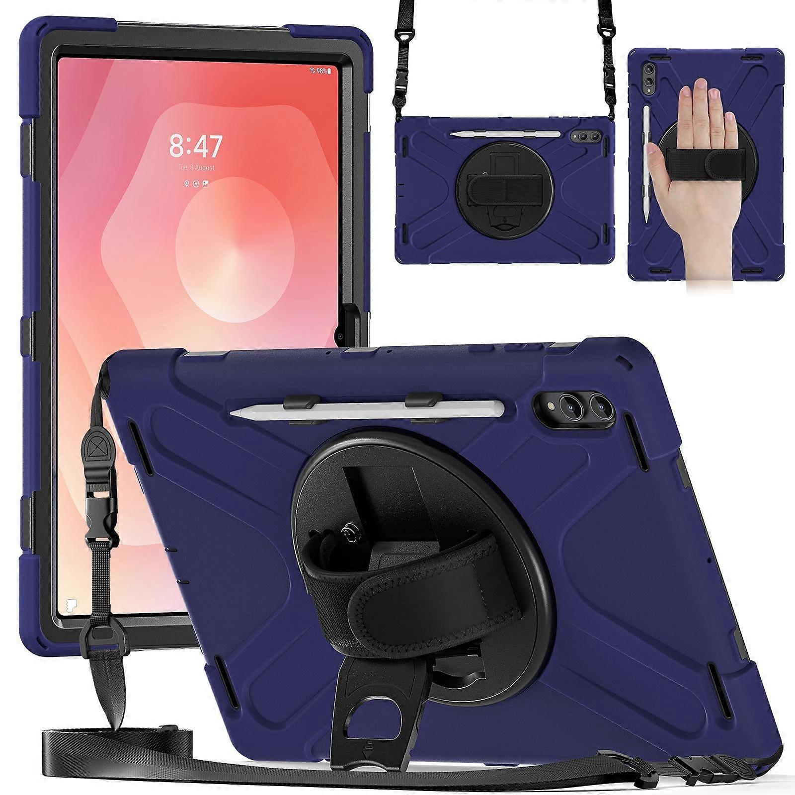 Rotatable Holder Silicone Hybrid PC Tablet Case with Shoulder Strap For Samsung Galaxy Tab S11 Ultra
