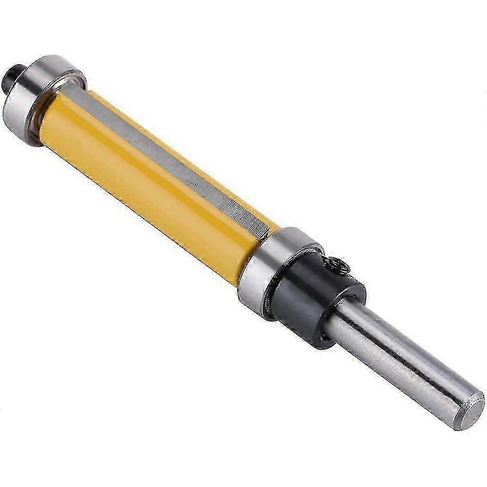1/4 Inch 76.2mm Shank Pattern Flush Trim Router Bit with Top and Bottom Bearingyellow