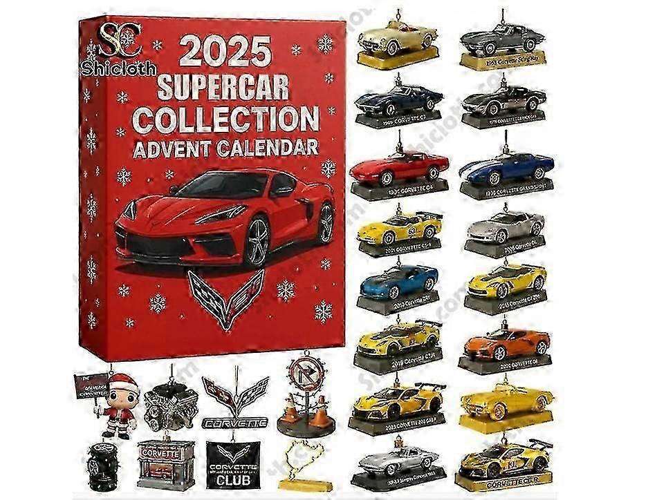 klassiska superbil serie advent semester blind box julgran dekoration akryl hänge