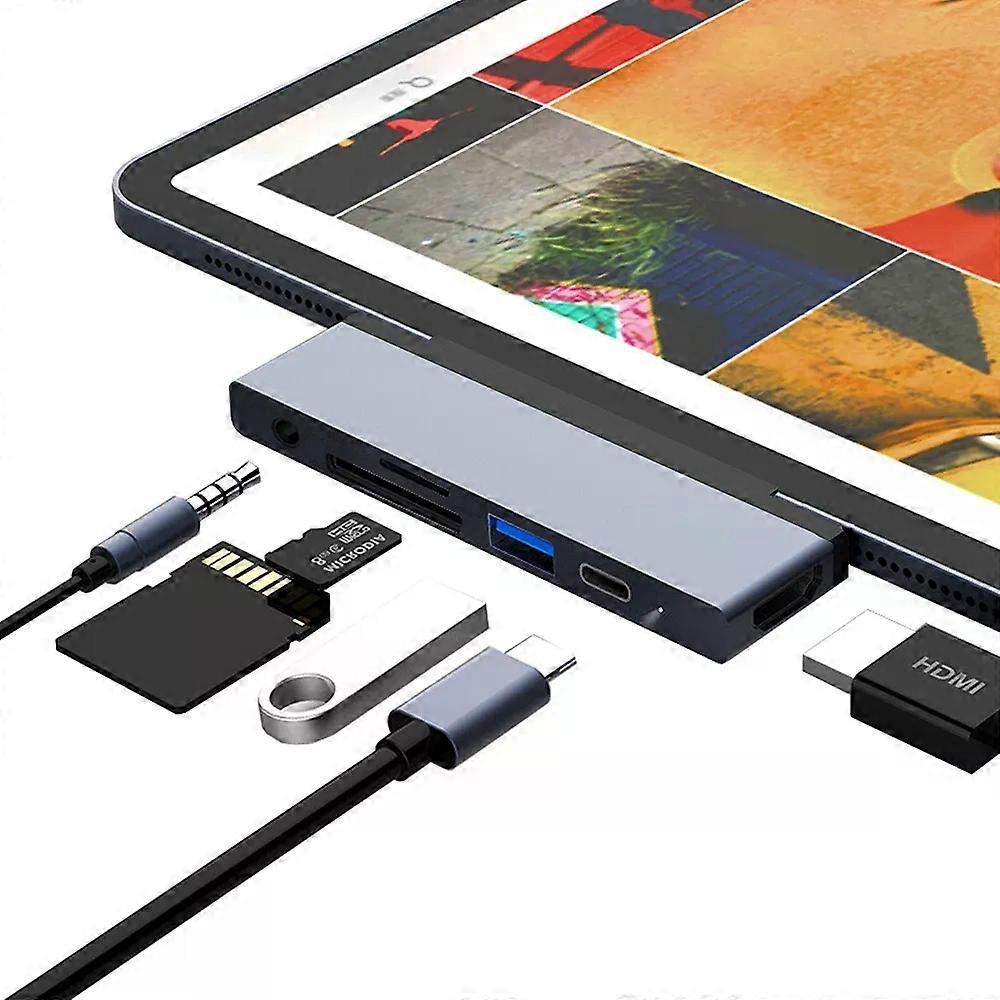 USB C Hub to 4K HDMI With USB-C PD TF SD USB 30 35mm Jack Port Hub Type C docking For iPad Pro 11 Pro 129 3rd 4th