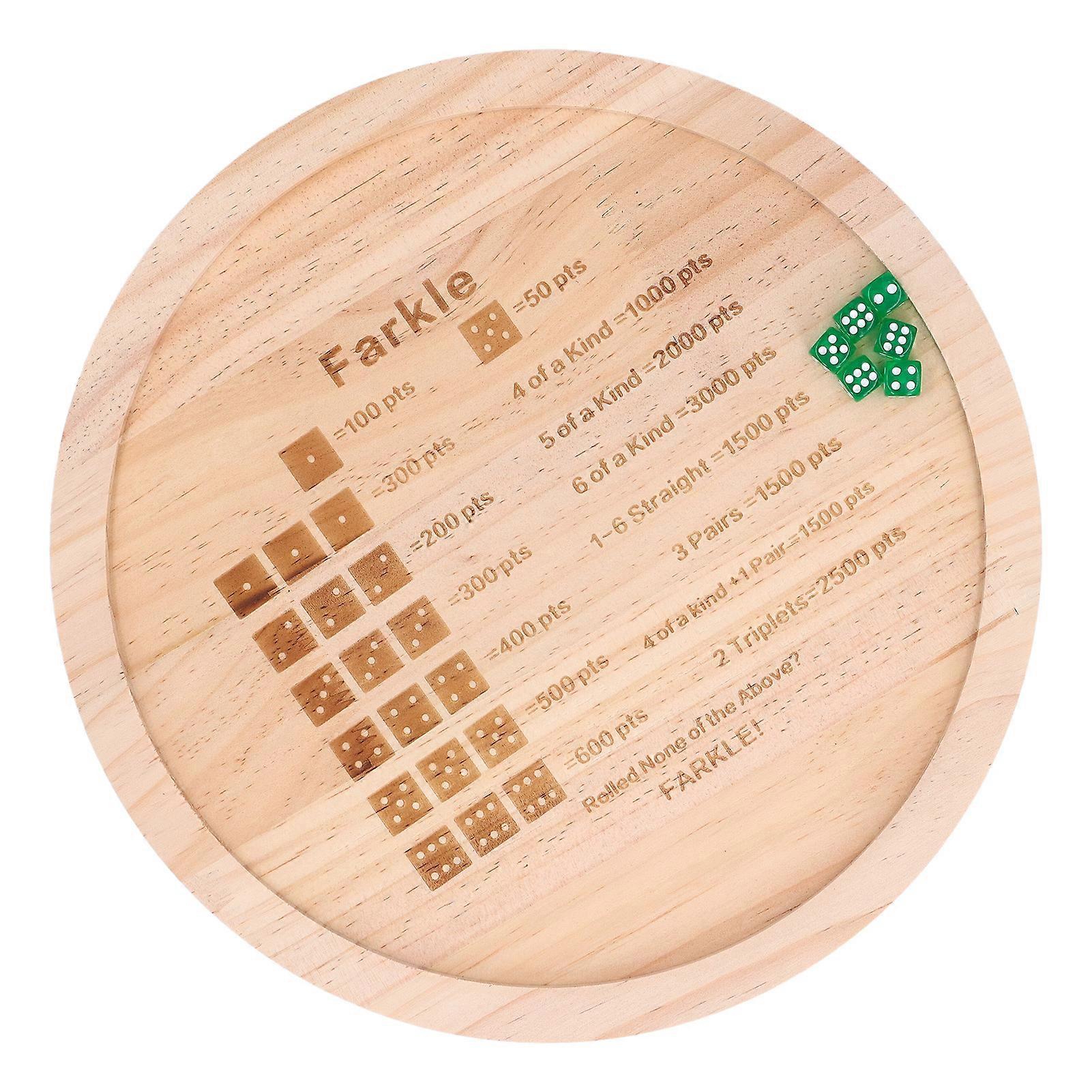 علبة النرد Farkle تحسين مهارات الرياضيات صينية لعبة النرد الخشبية الكلاسيكية للعبة عائلية مستديرة 30 سم 