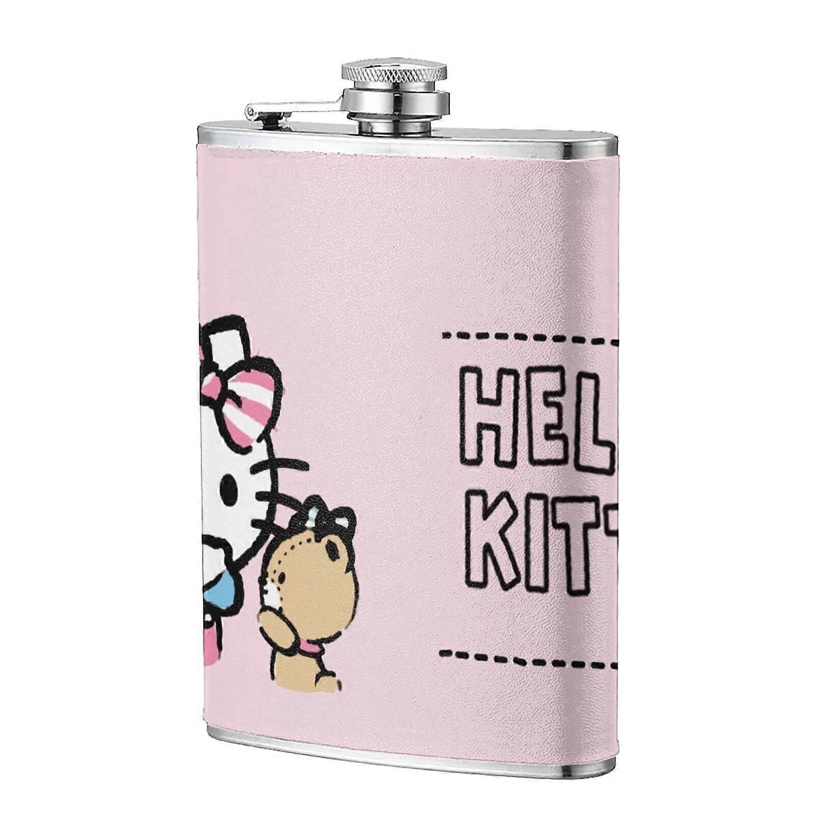 Hello Kitty 8oz Stainless Steel Flask - Compatible with Liquor, Whiskey & Spirits - Spill-proof, Portable & Durable