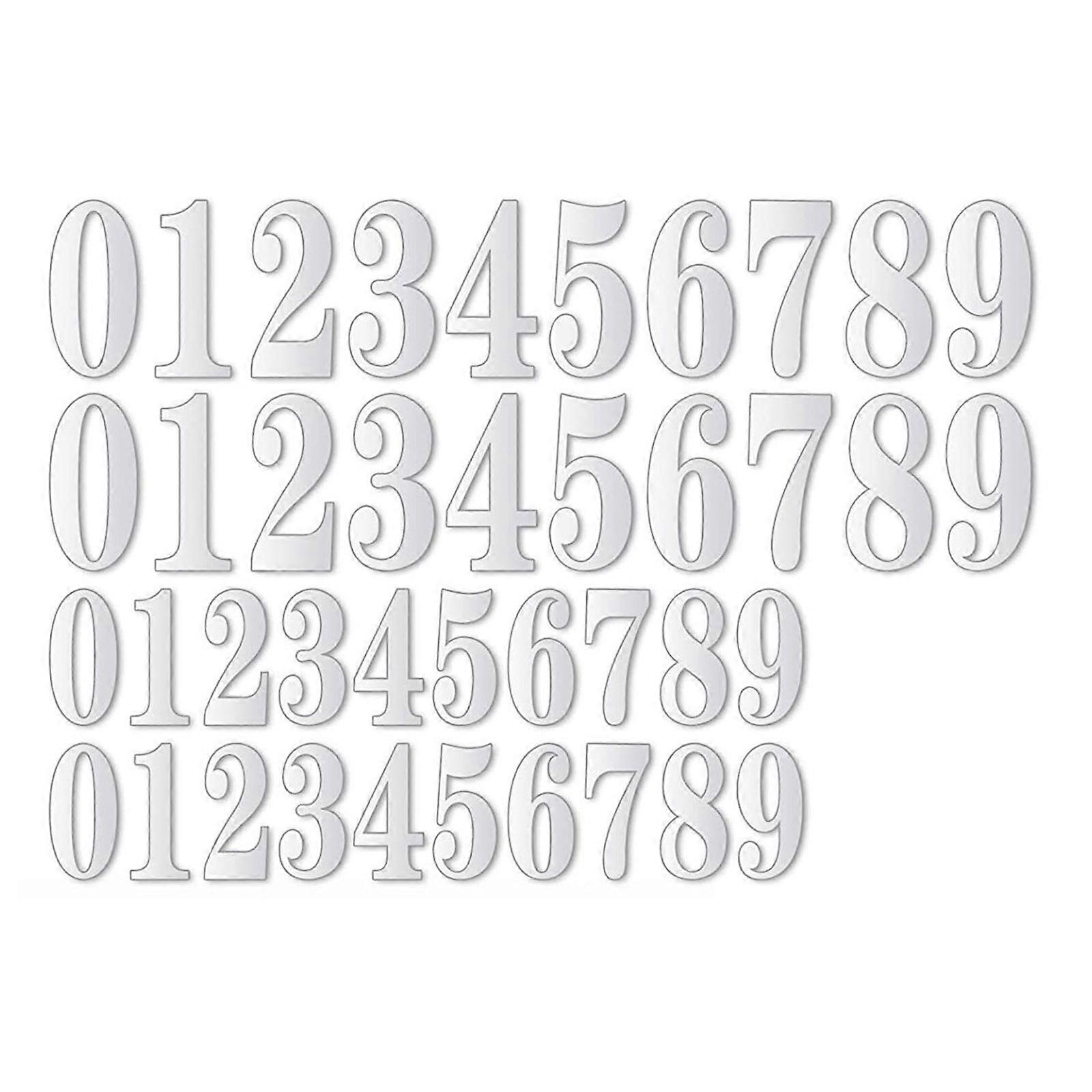 4Sets Outdoor Reflective Number Sticker Visible Day and Night Reflective Number Stickers for Mailboxes and Signs Multicolor
