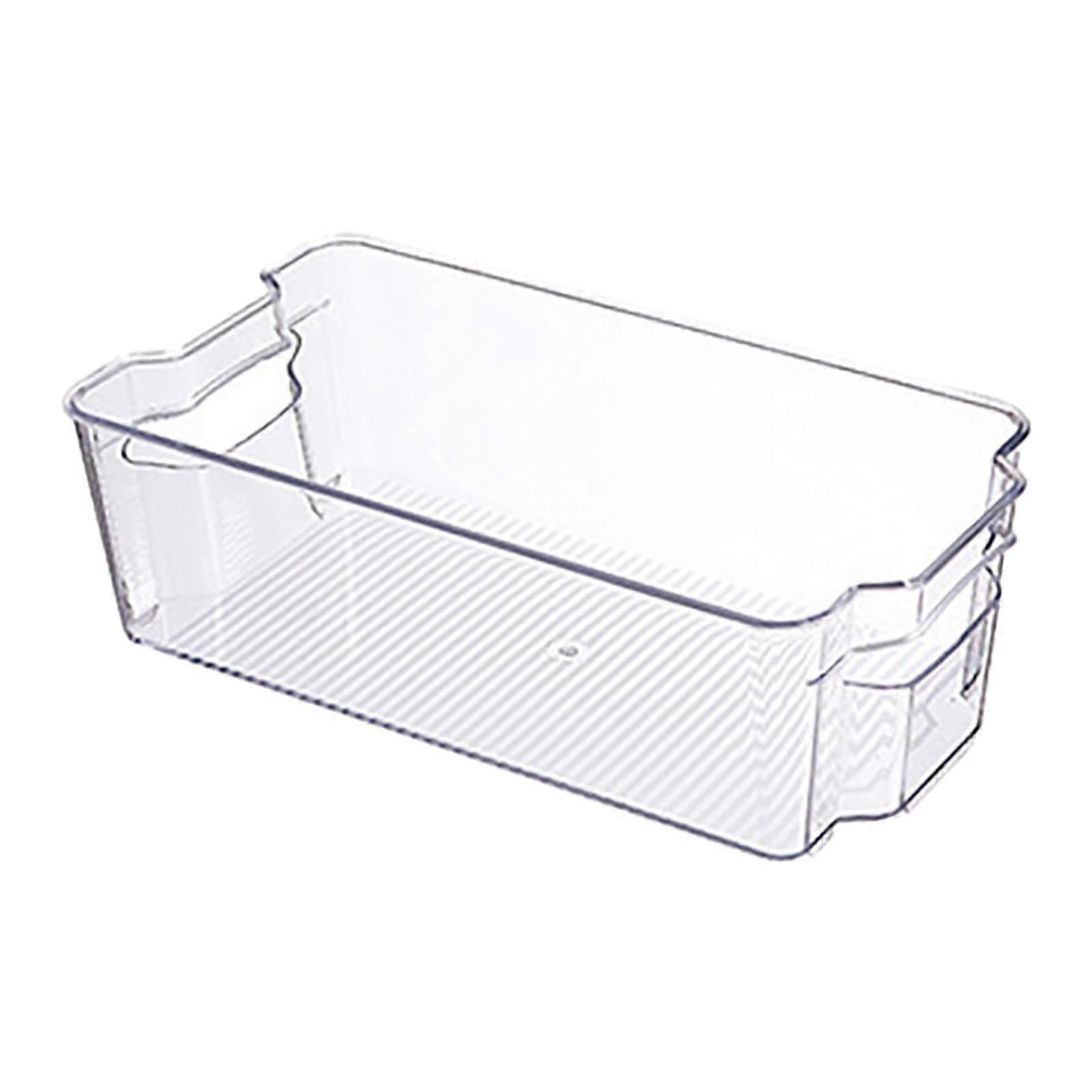 Yonrjhukm Pull Out Stackable Refrigerator Drawer - Clear Fridge Organizer with Handle for Fruit & Veggie Storage, Divided Design