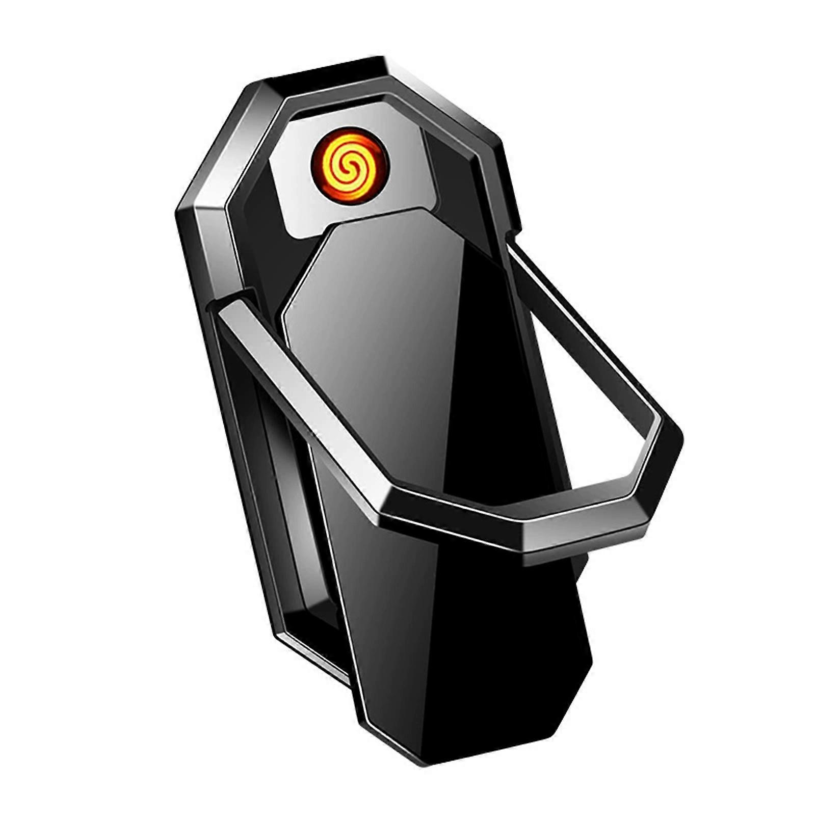 3-in-1 phone securitys rings grip with integrated lighter USB rechargeable flameless lighter, safe & windproof. Daily commute essential