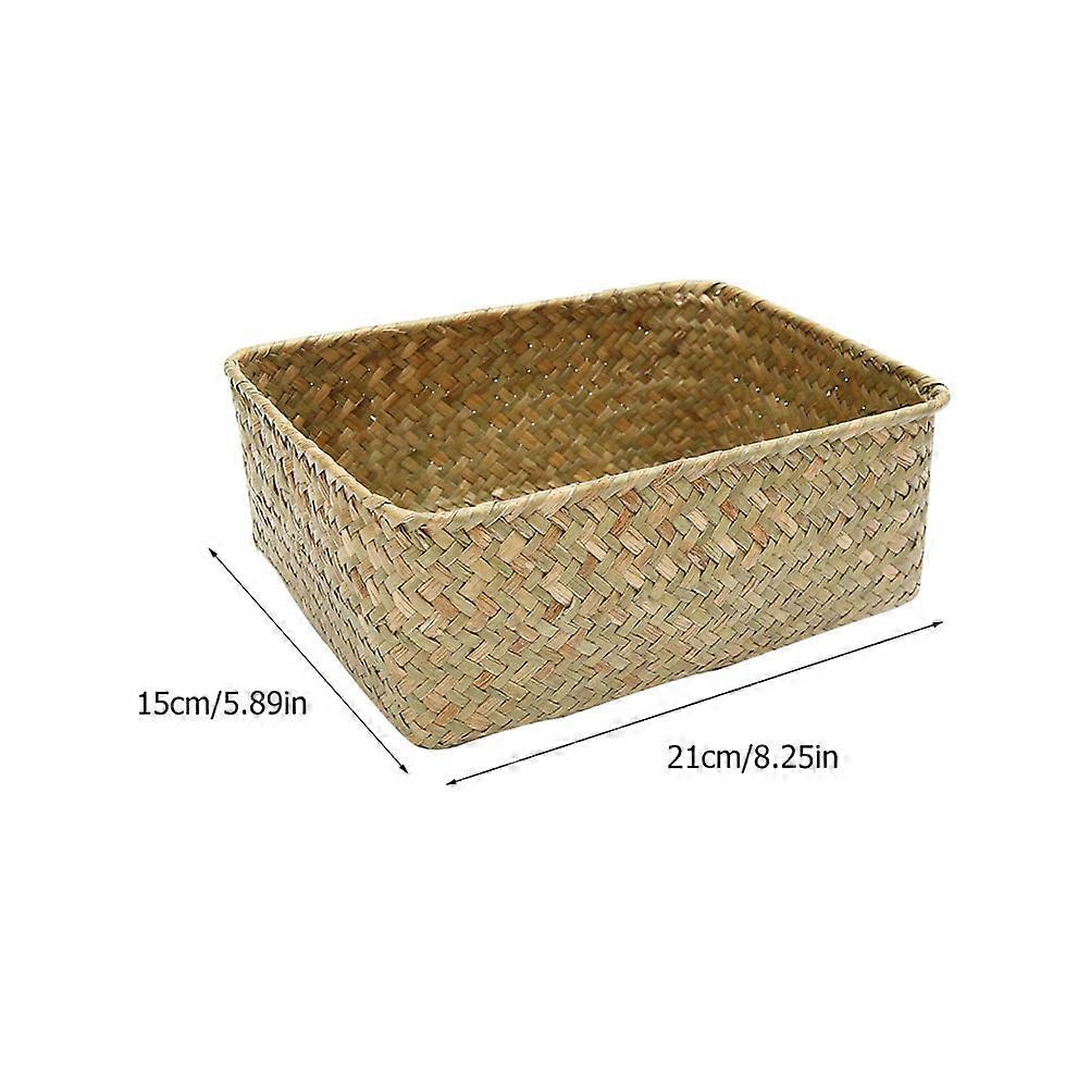 Woven Tea Storage Basket for Storage 12Pcs Khaki Basket
