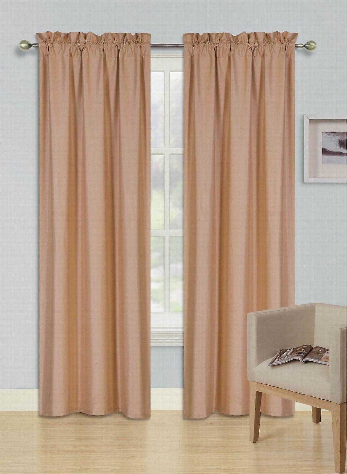 PERSIAN 2 PANELS SOLID BLACKOUT MATTE (NOT SHINY) WINDOW CURTAIN DRAPE R64