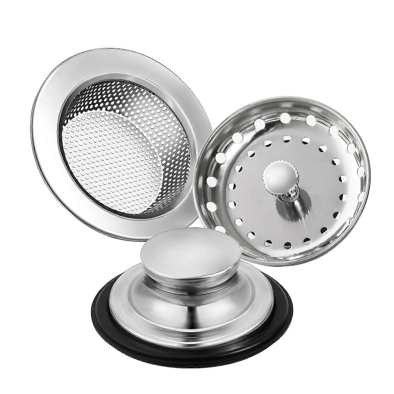 Reusable Zincs Alloys Sink Strainer Basket Kitchen Sink Garbage Disposal Cover For Efficient Food Particle Captures  silver