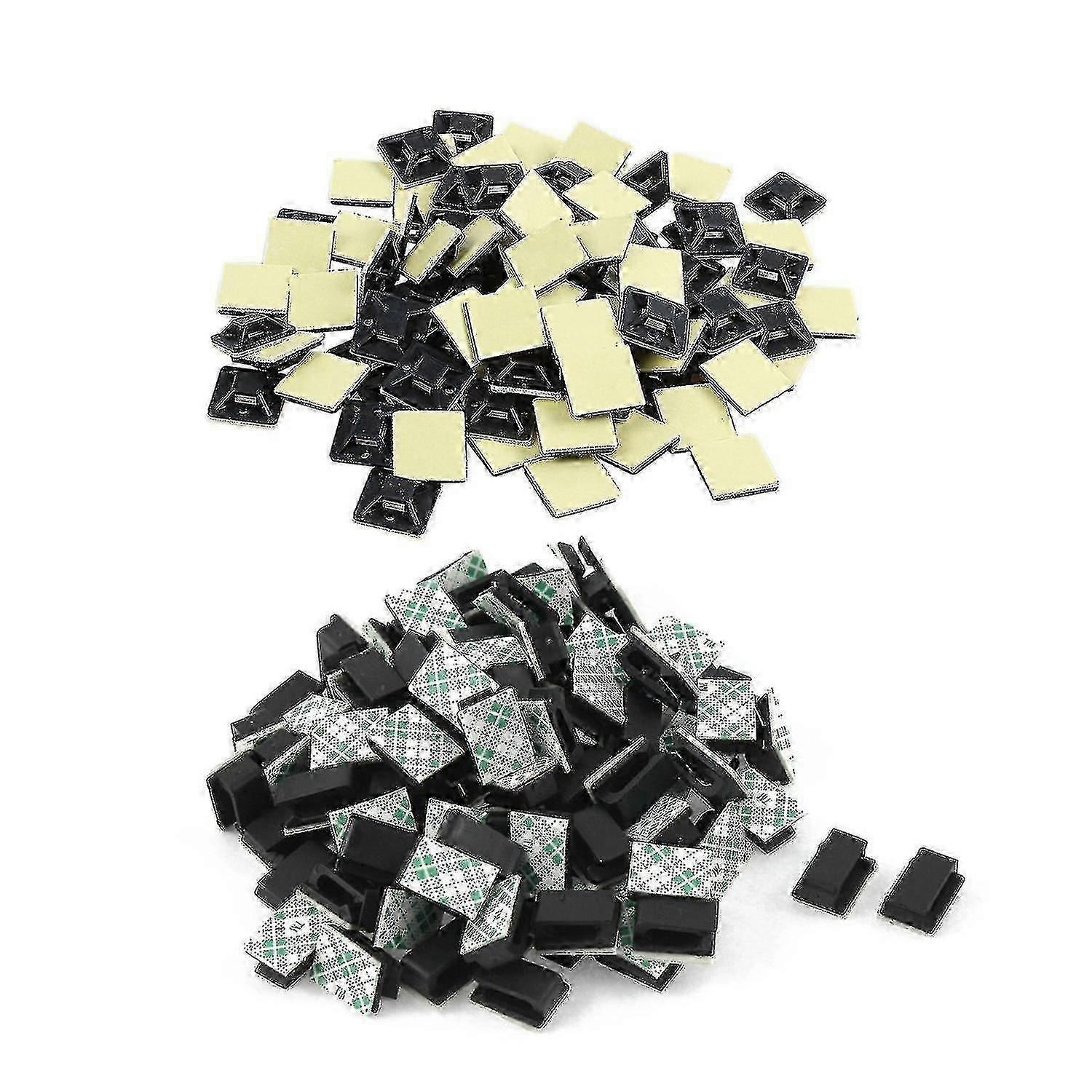 200個の粘着ケーブルタイマウントベースホルダー、100個20x20x6mm 100個13x10x5mm
