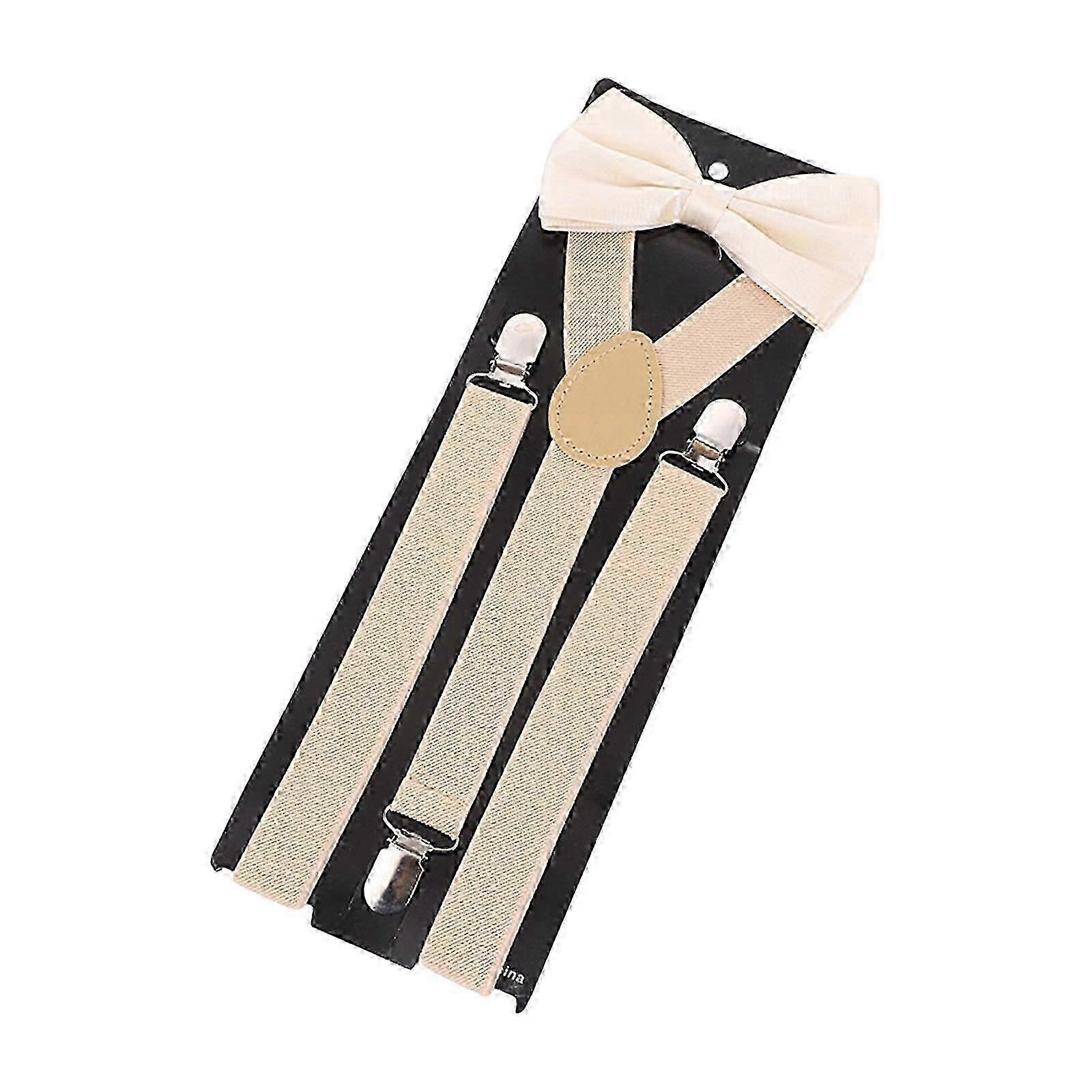 حمالات رجالية مع ربطة عنق على شكل فيونكة، حمالات بنطلون كاجوال مع مشابك، أحزمة كتف متينة، دعامات على شكل حرف Y لحفلات الزفاف والهالوين