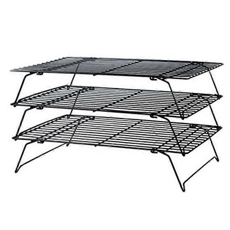 3 Layers Stackable Cooling Rack Metal Cake Cookie Biscuits Bread Cooling Rack Net Mat Holder Dry Cooler for Cooking