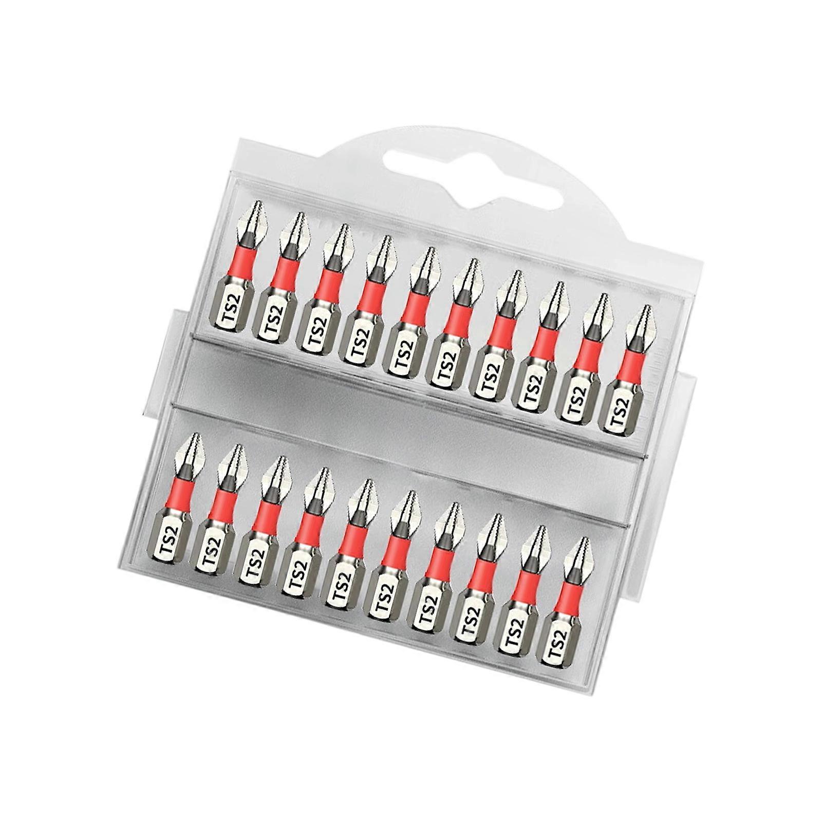 20Pcs 25mm Screwdriver Bit Hexagonal Shank Electric Drill Bit Set Screw Drill Head Power Tool Drill Attachment Part Multicolor