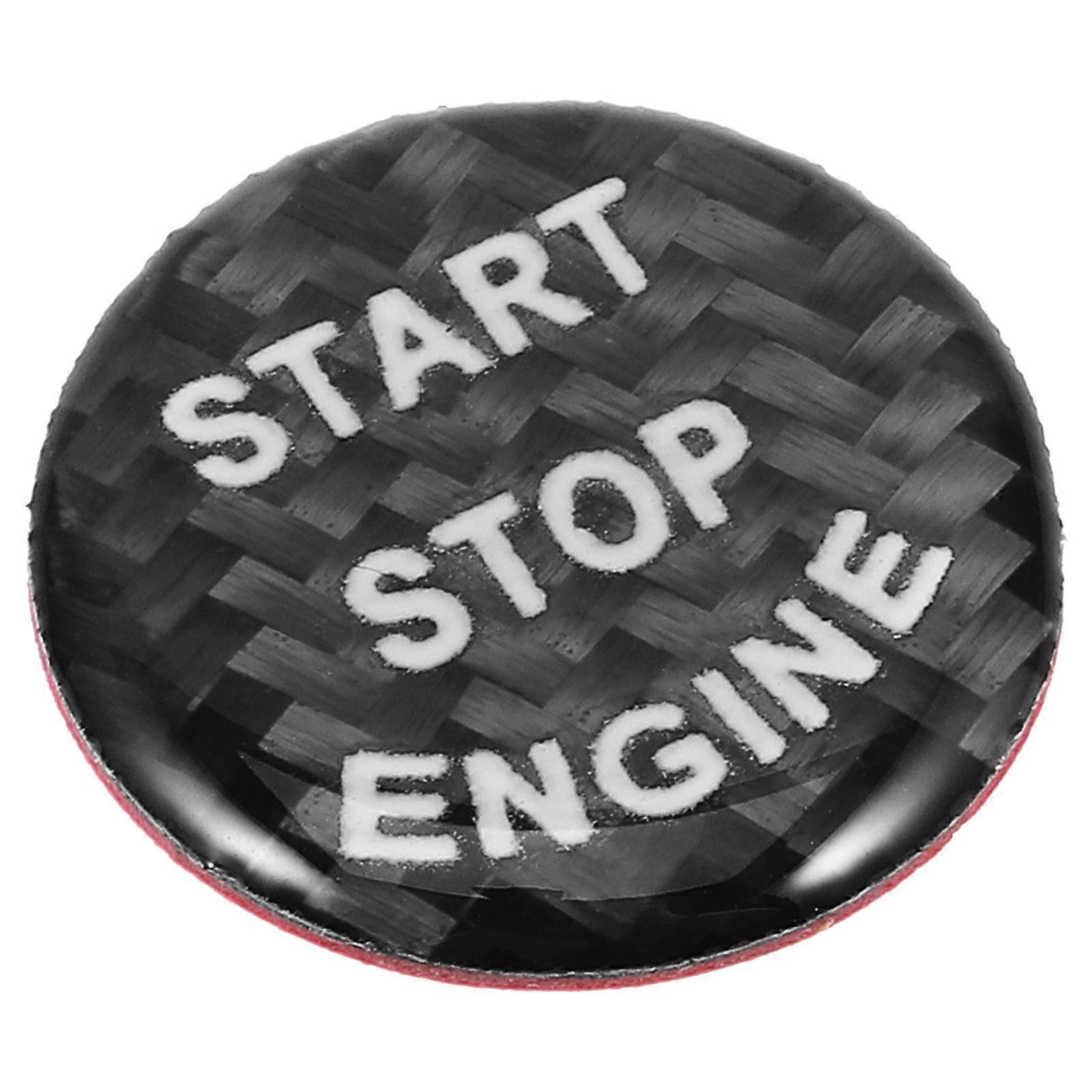 Push Start Button Sticker for Car Start Function Black Plastic Cover